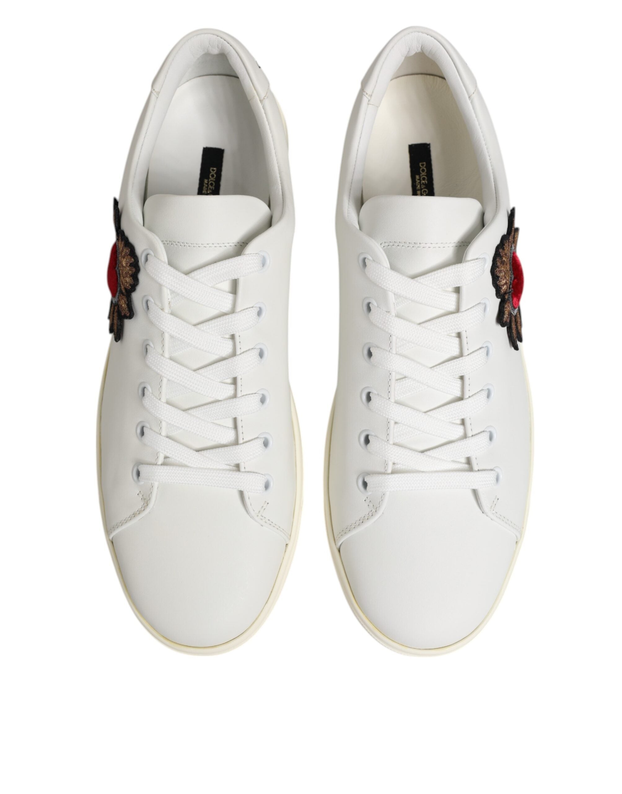 Dolce & Gabbana Weiß Leder Sacre Herz Patch Turnschuhe Schuhe-4