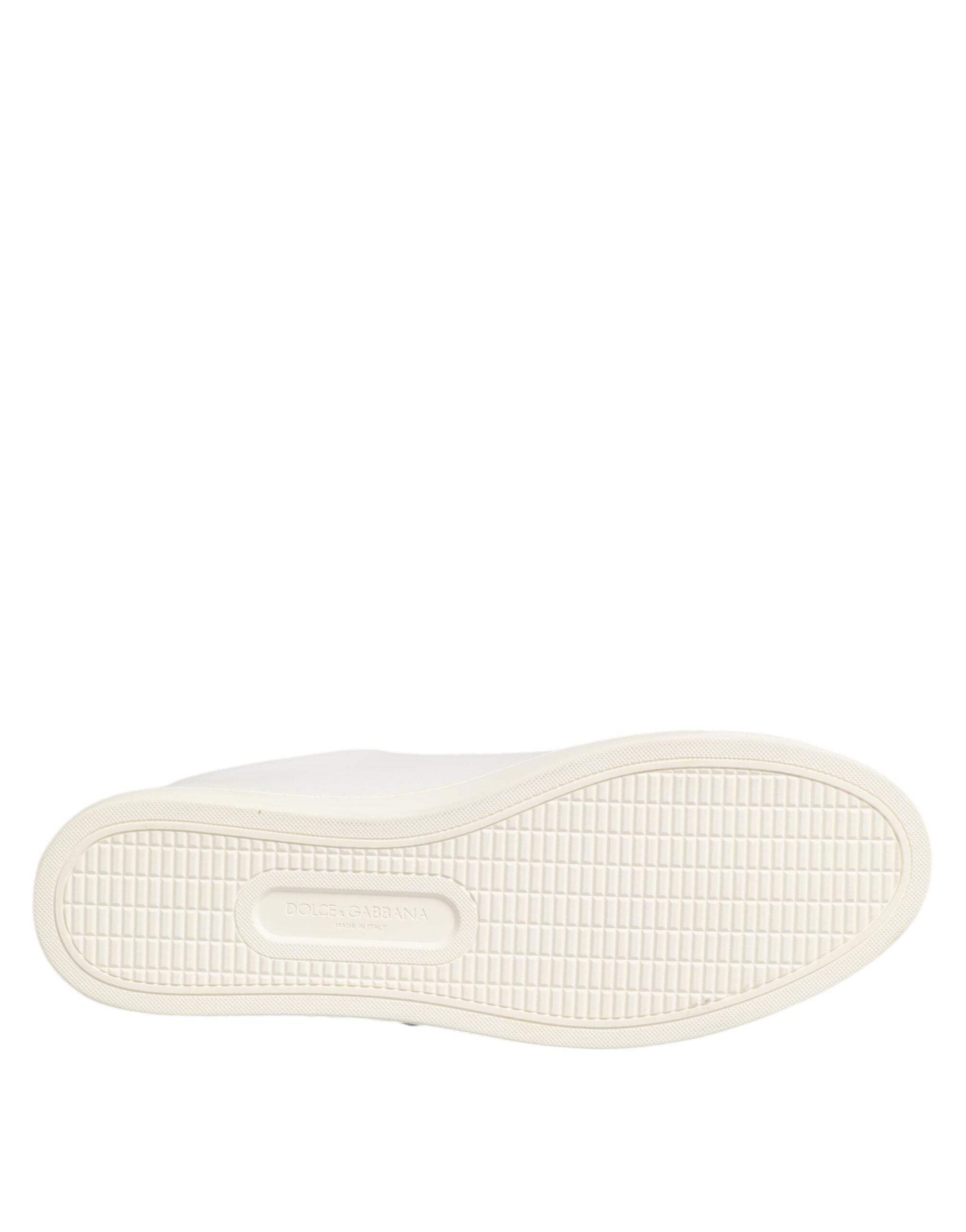 Dolce & Gabbana Weiß Leder Sacre Herz Patch Turnschuhe Schuhe-8