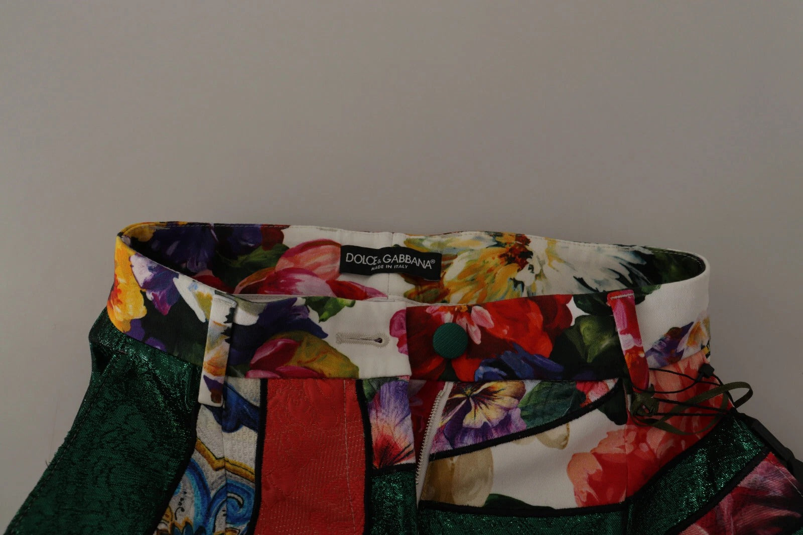 Dolce & Gabbana Multicolor Patchwork Jacquard High-Waisted Trousers-5