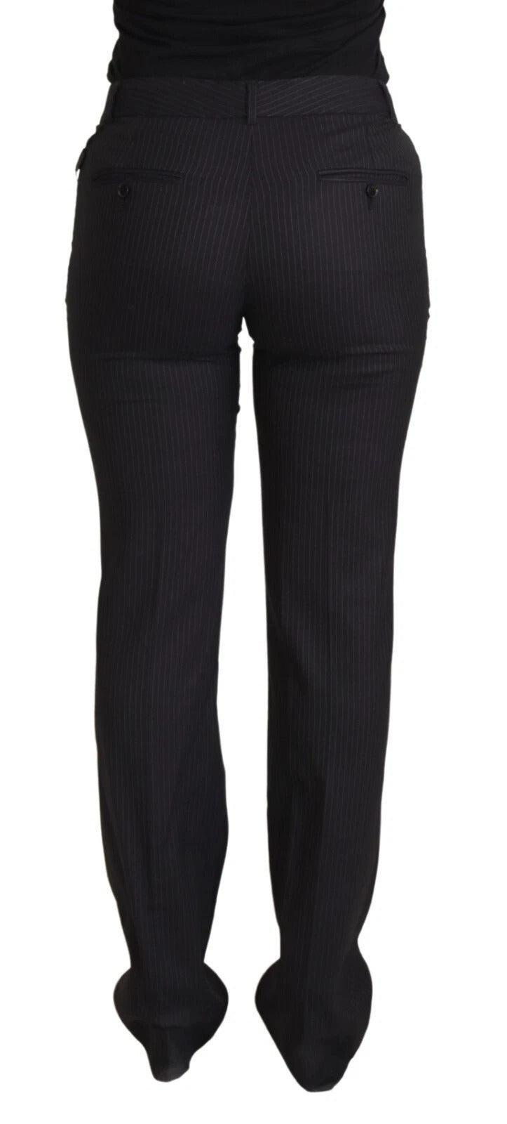 Dolce & Gabbana black striped trousers with a mid-waisted waist-3