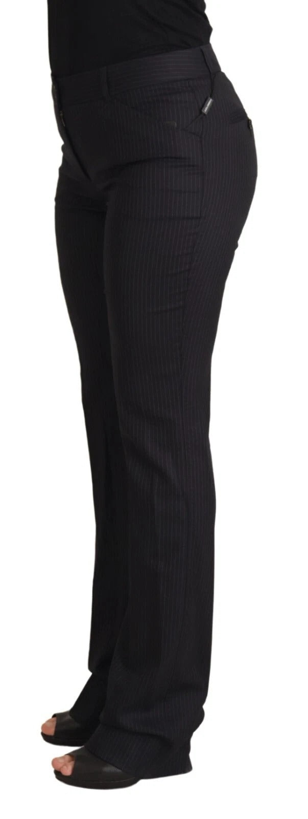 Dolce & Gabbana black striped trousers with a mid-waisted waist-4