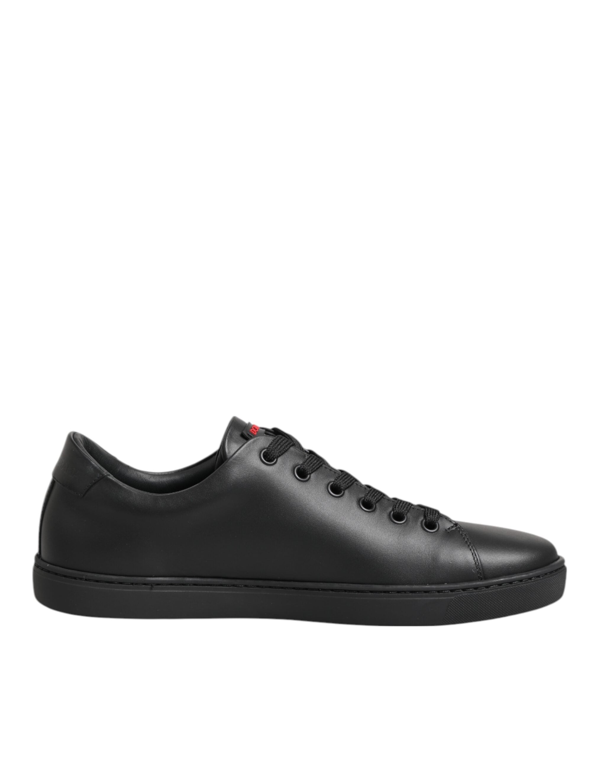 Dolce & Gabbana Schwarz Leder Crystal Heart Low Top Sneakers Schuhe-7