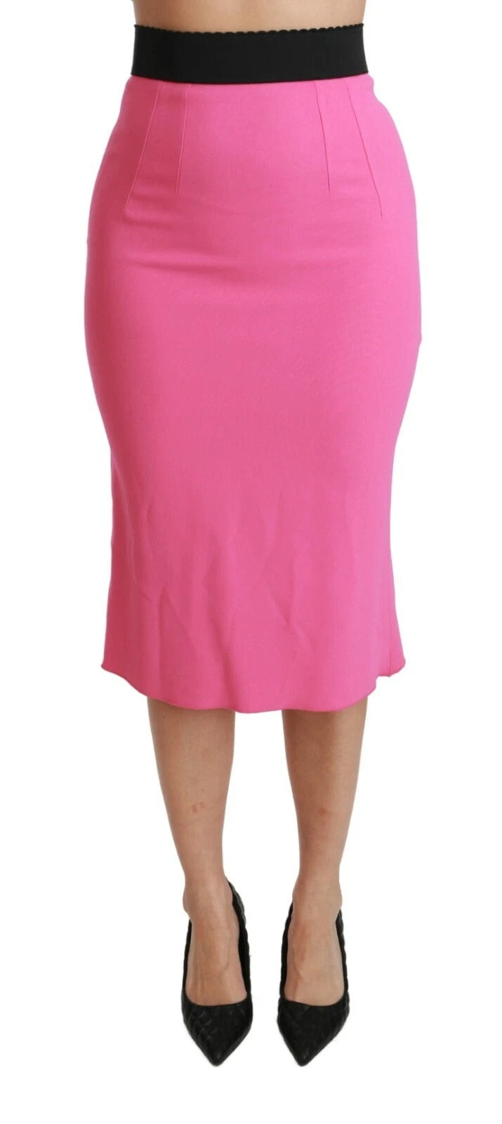 Dolce & Gabbana pink high-waisted pencil midi skirt