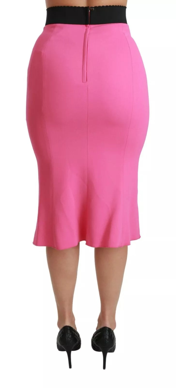 Dolce & Gabbana pink high-waisted pencil midi skirt-3