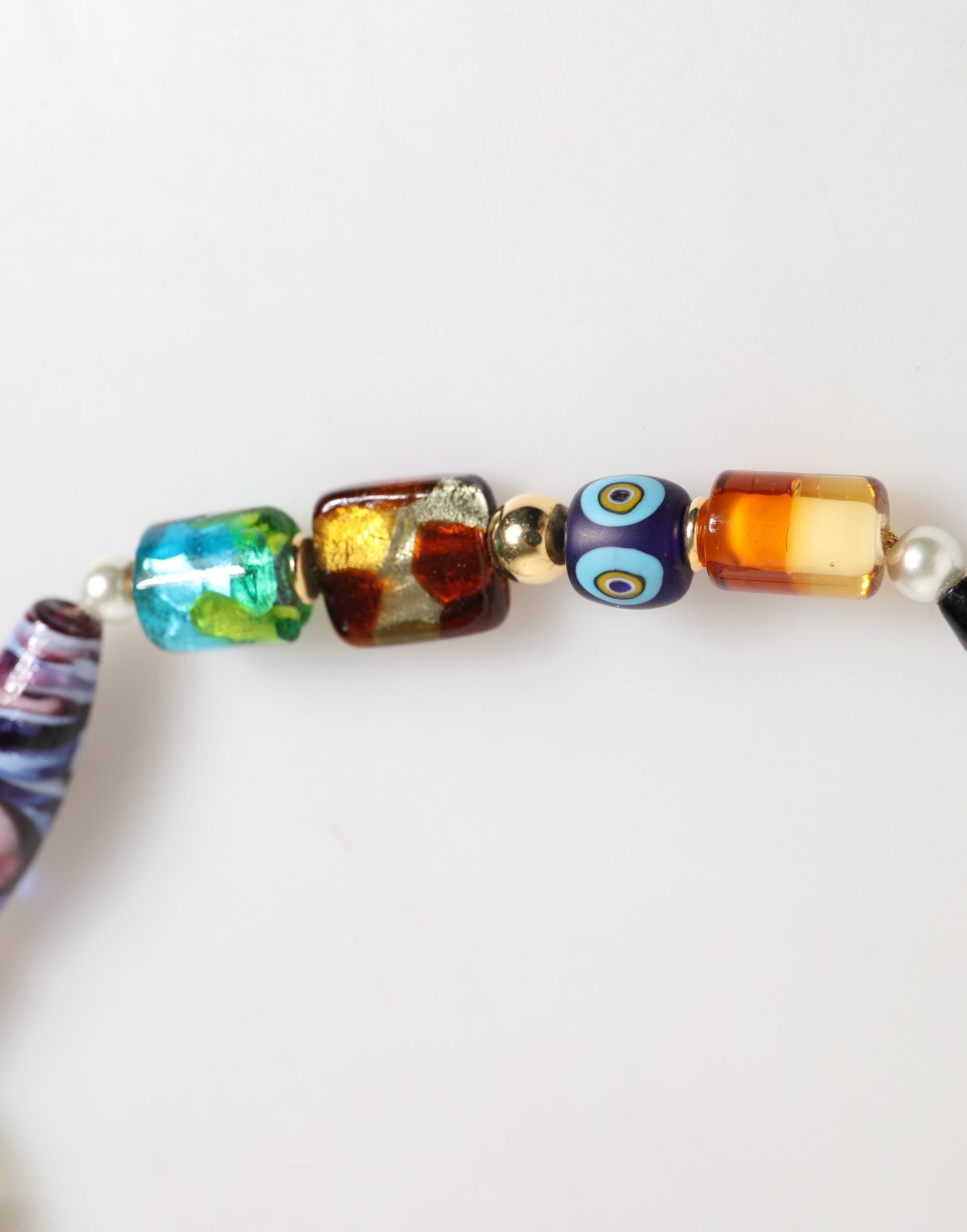 Dolce & Gabbana Multicolor Muranoglasperlen Messing Frauen Schmuck Halskette-3