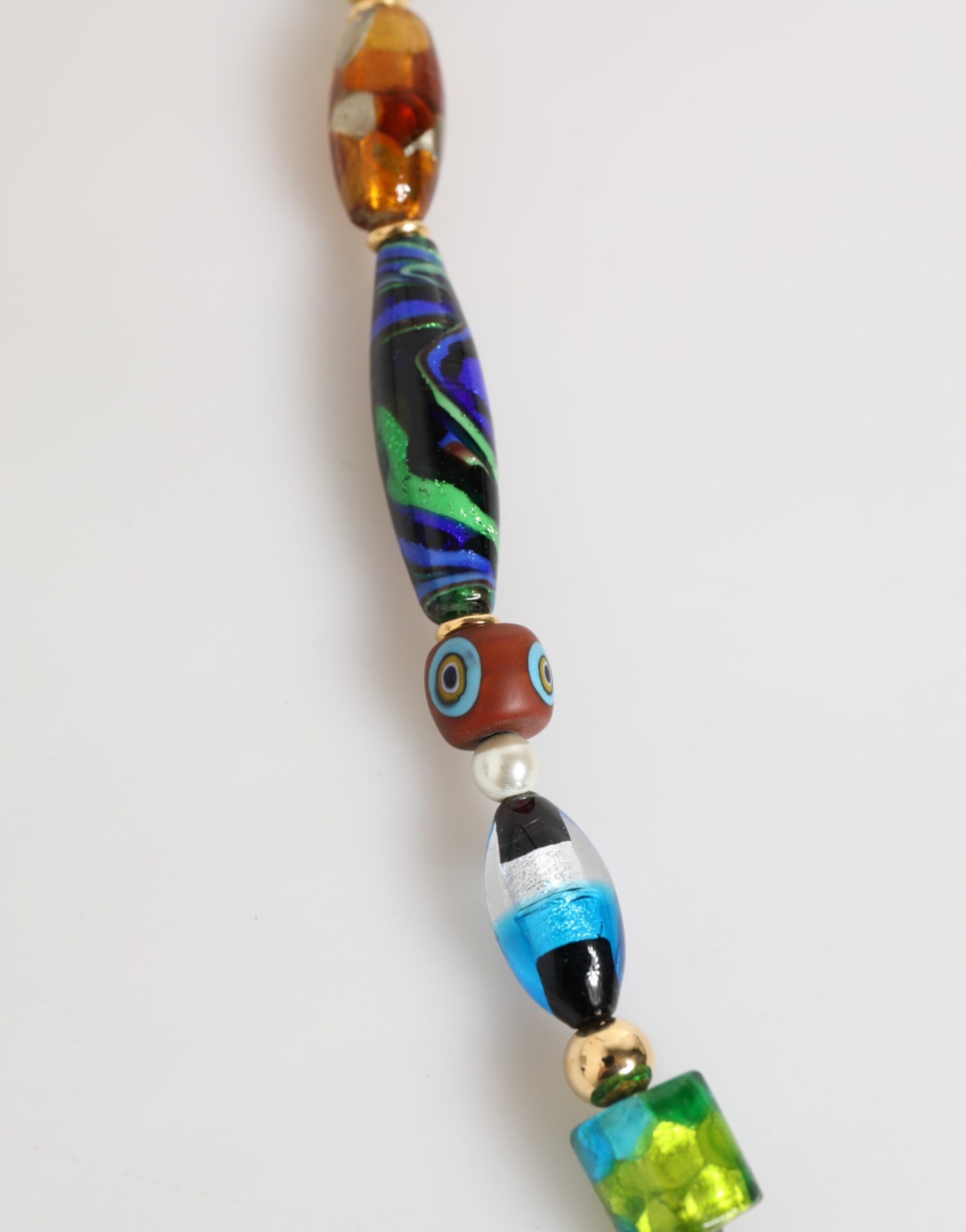 Dolce & Gabbana Multicolor Muranoglasperlen Messing Frauen Schmuck Halskette-4