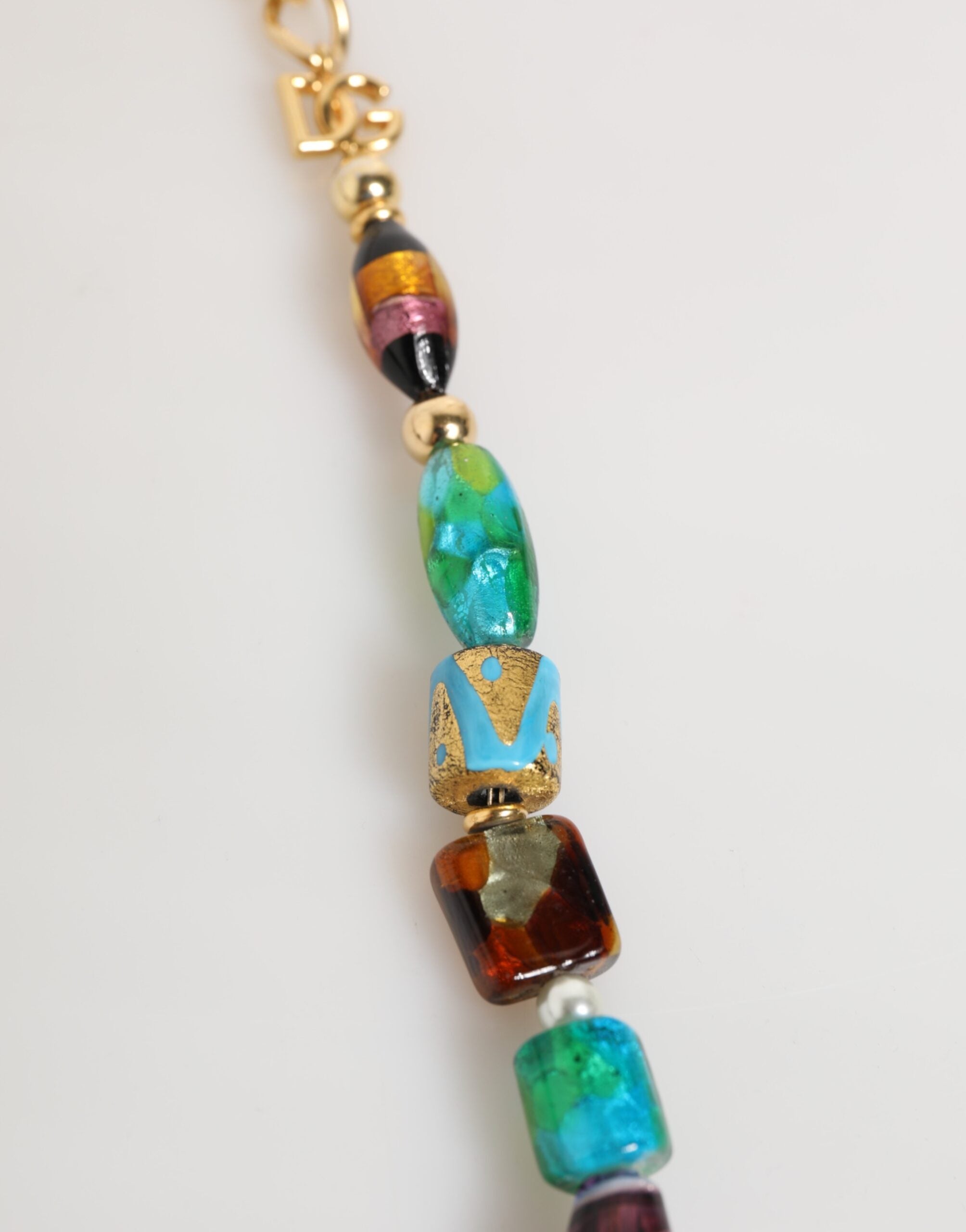 Dolce & Gabbana Multicolor Muranoglasperlen Messing Frauen Schmuck Halskette-5
