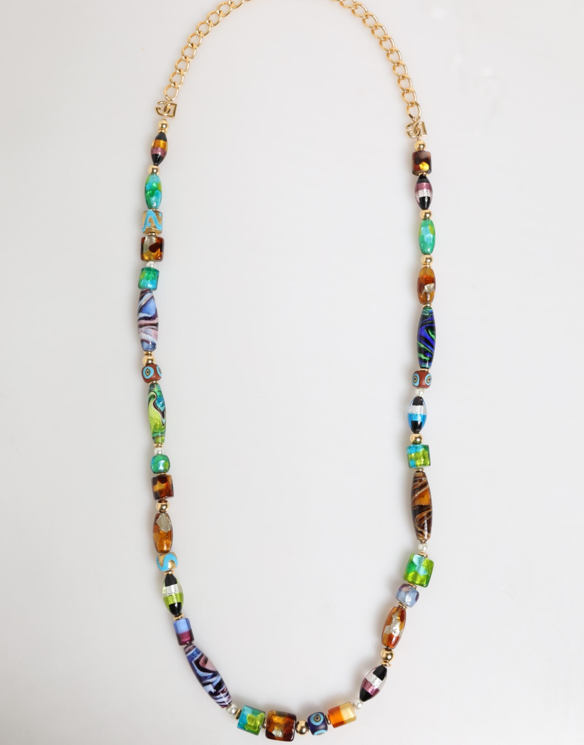 Dolce & Gabbana Multicolor Muranoglasperlen Messing Frauen Schmuck Halskette-8
