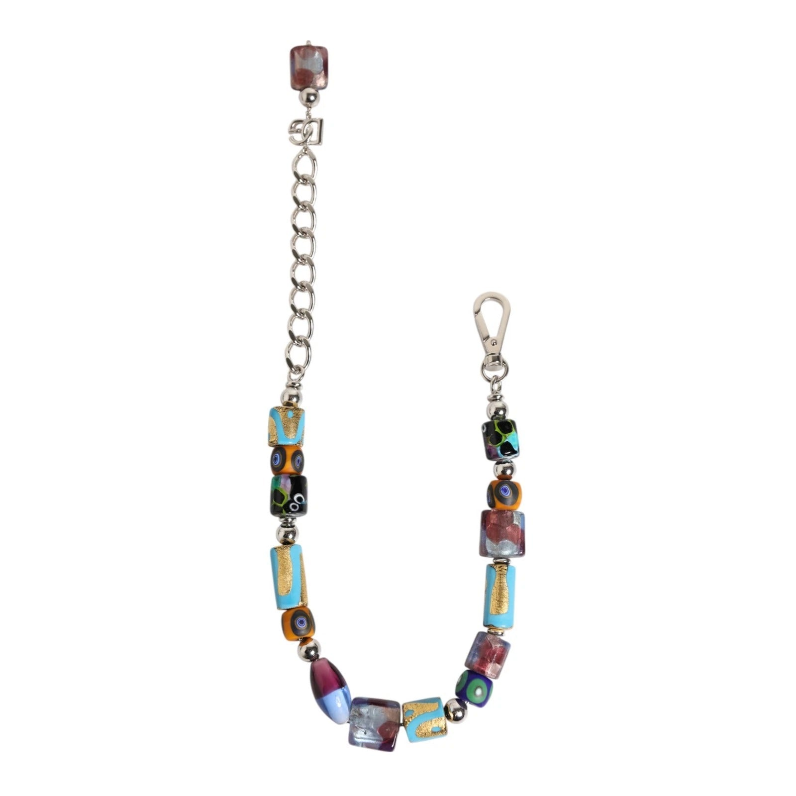 Dolce & Gabbana Multicolor Murano Glass Beads Brass Zamak Necklace-2