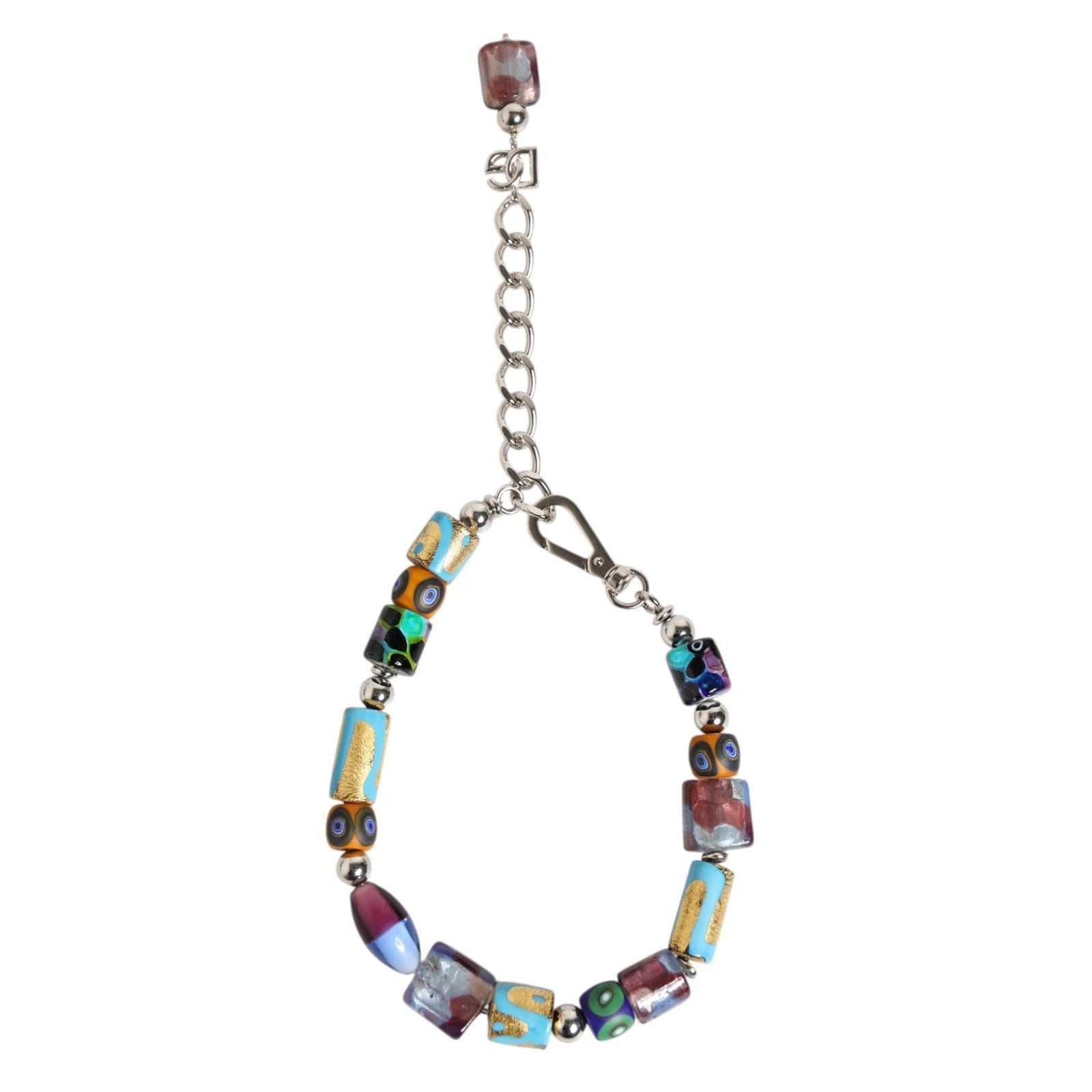 Dolce & Gabbana Multicolor Murano Glass Beads Brass Zamak Necklace-1
