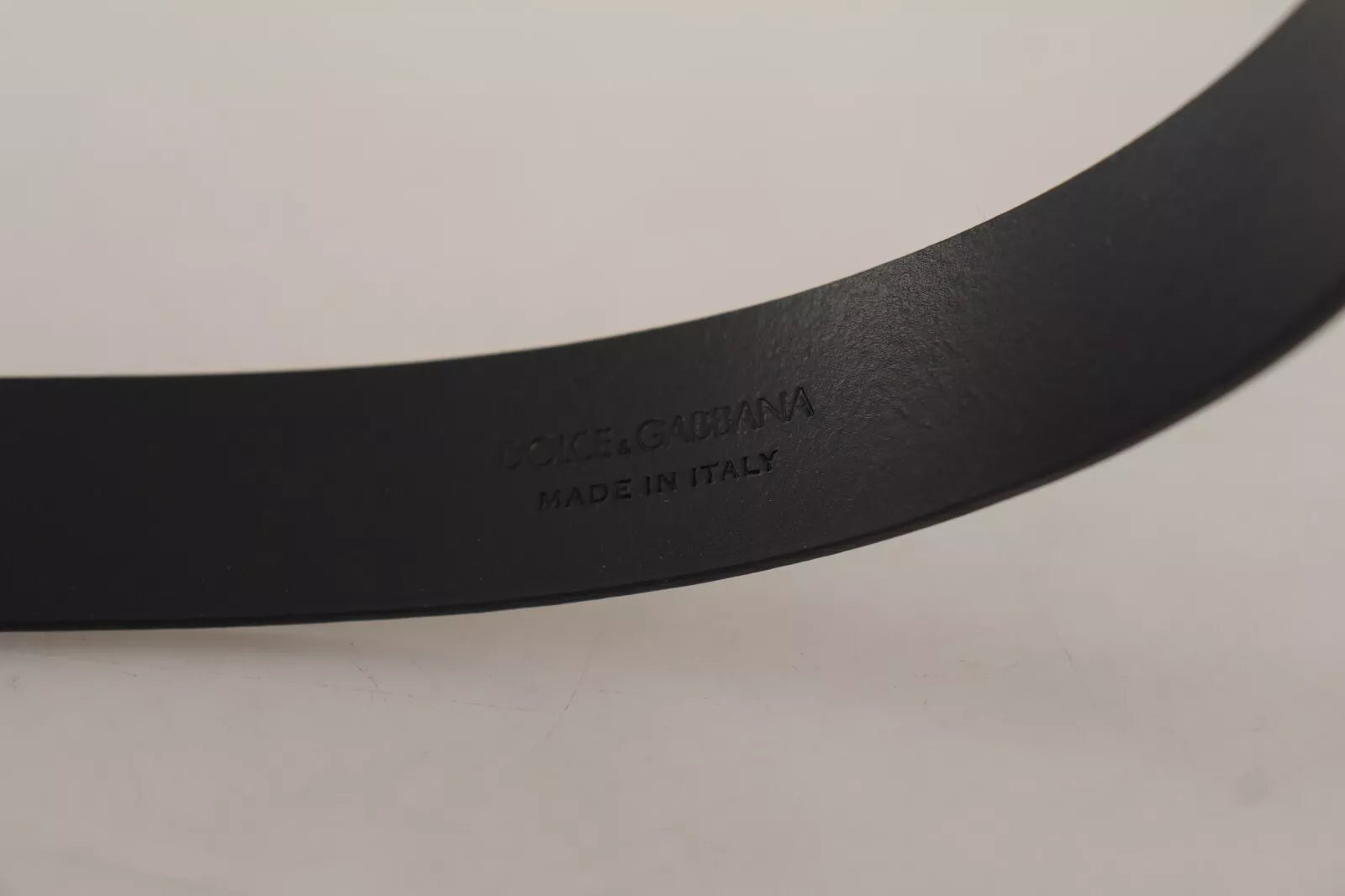 Dolce & Gabbana calfskin leather silver-tone belt with black metal buckle-5