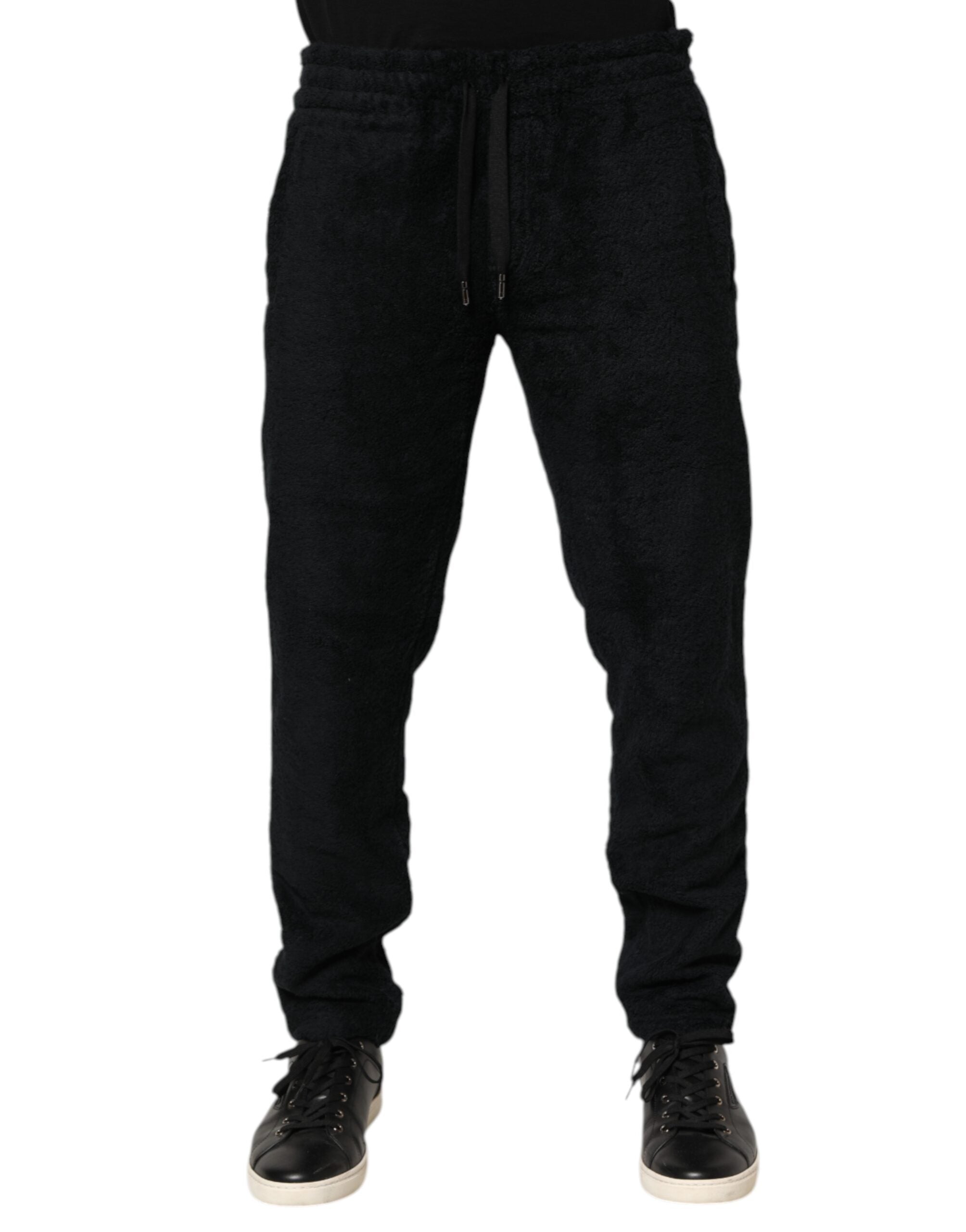 Dolce & Gabbana Black Cotton Logo Men's Jogger Sweatpants Trousers-2
