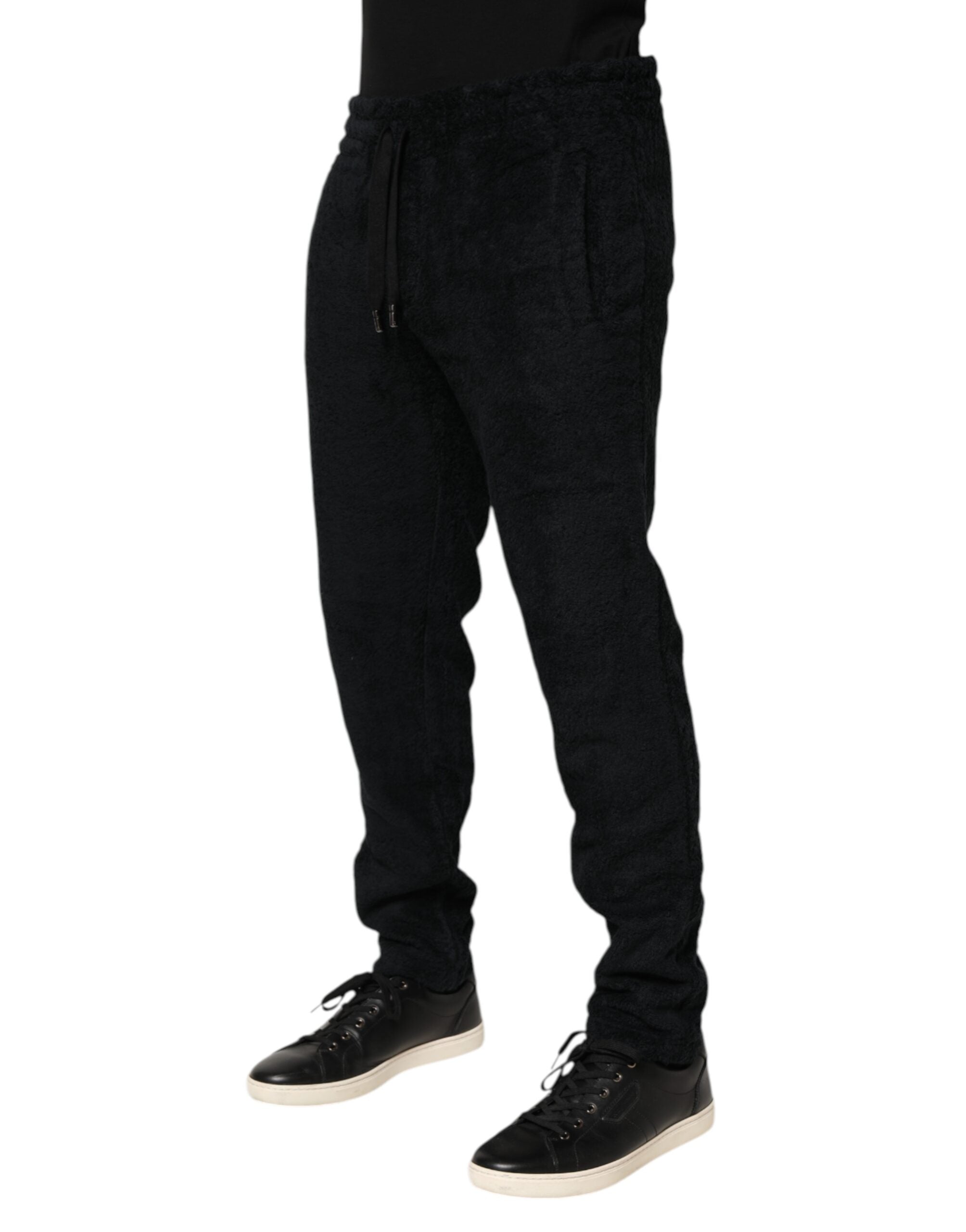Dolce & Gabbana Black Cotton Logo Men's Jogger Sweatpants Trousers-3