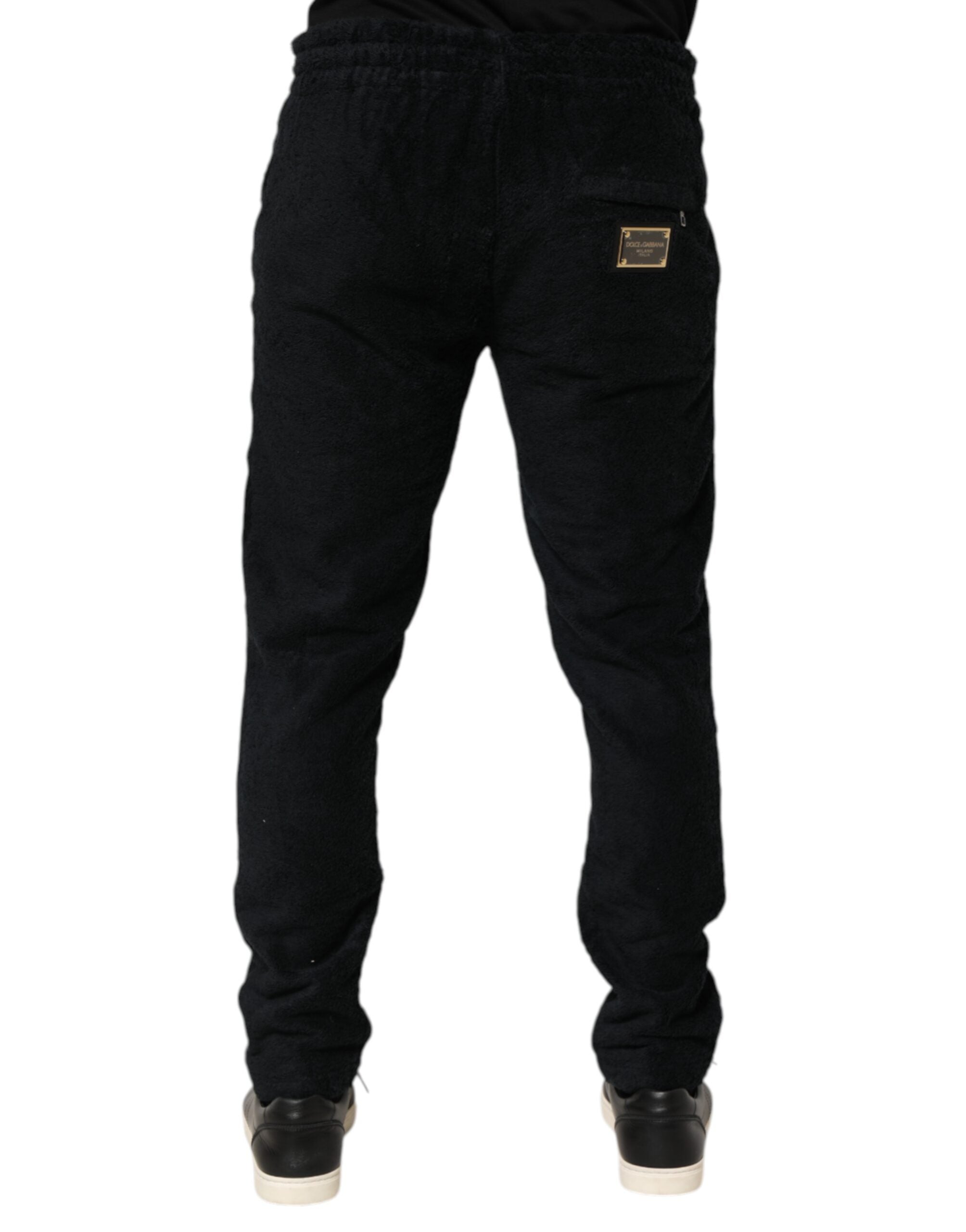 Dolce & Gabbana Black Cotton Logo Men's Jogger Sweatpants Trousers-4
