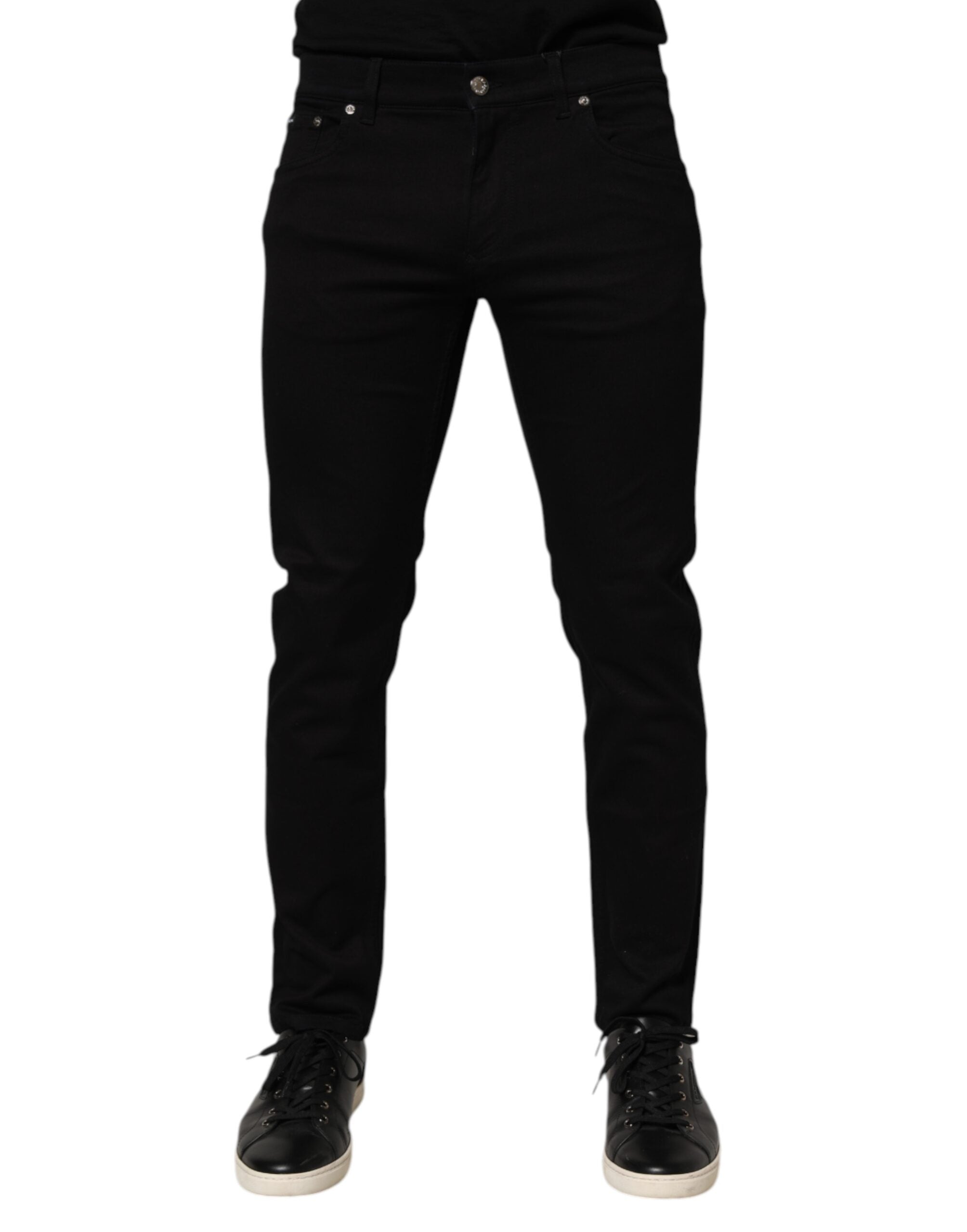 Dolce & Gabbana Schwarze Skinny-Hosen für Männer aus einer Baumwollmischung-2
