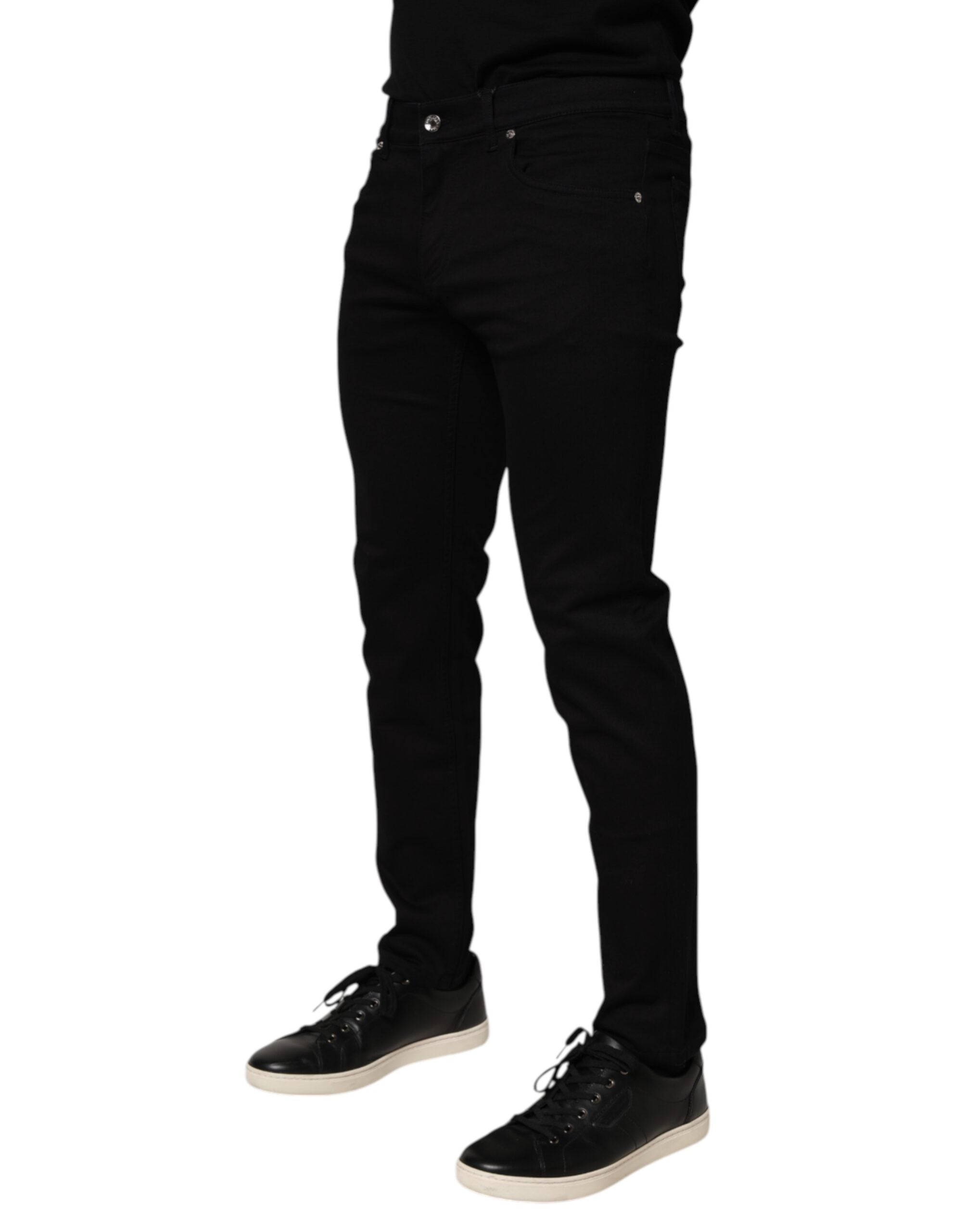 Dolce & Gabbana Schwarze Skinny-Hosen für Männer aus einer Baumwollmischung-3