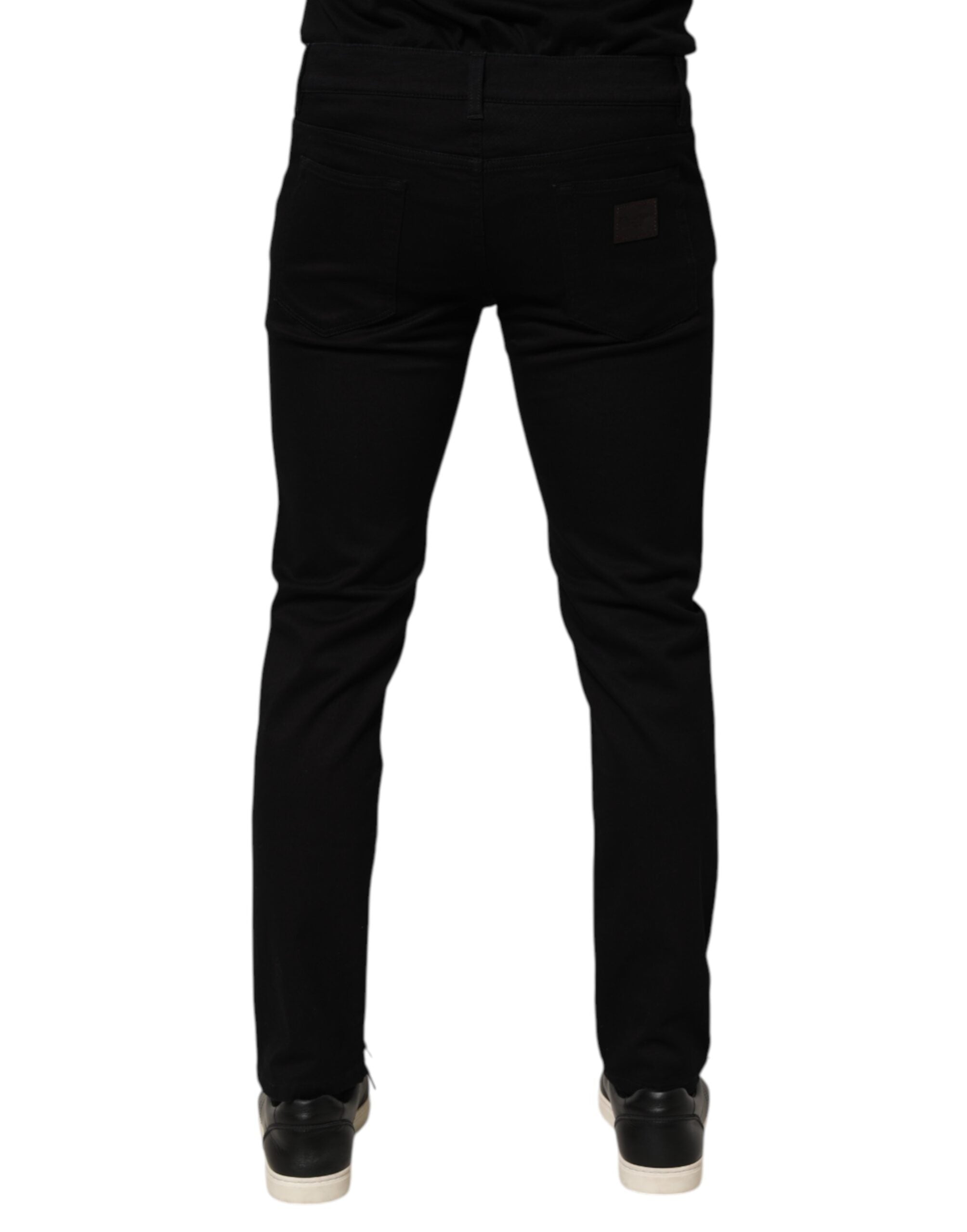 Dolce & Gabbana Schwarze Skinny-Hosen für Männer aus einer Baumwollmischung-4