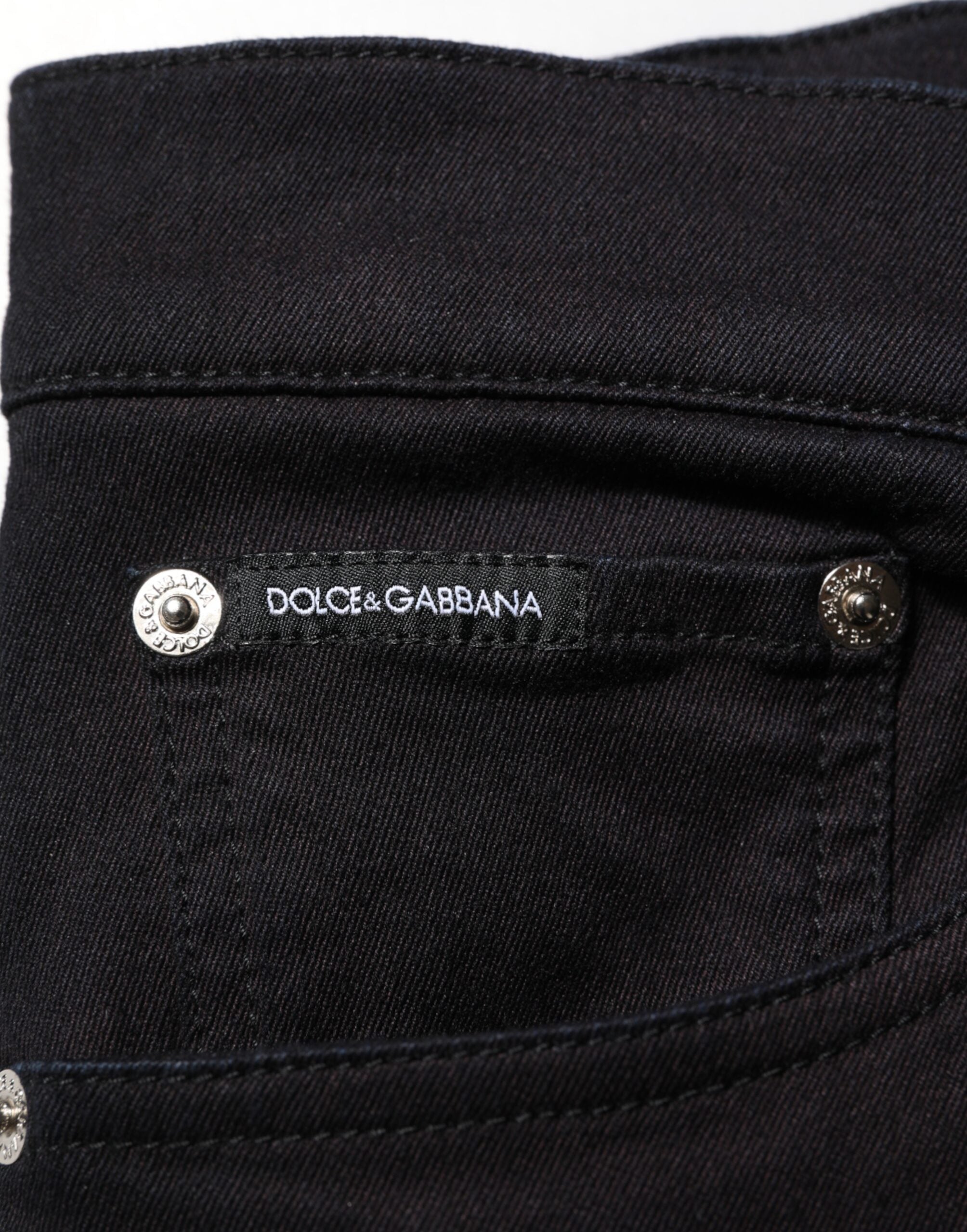 Dolce & Gabbana Schwarze Skinny-Hosen für Männer aus einer Baumwollmischung-6