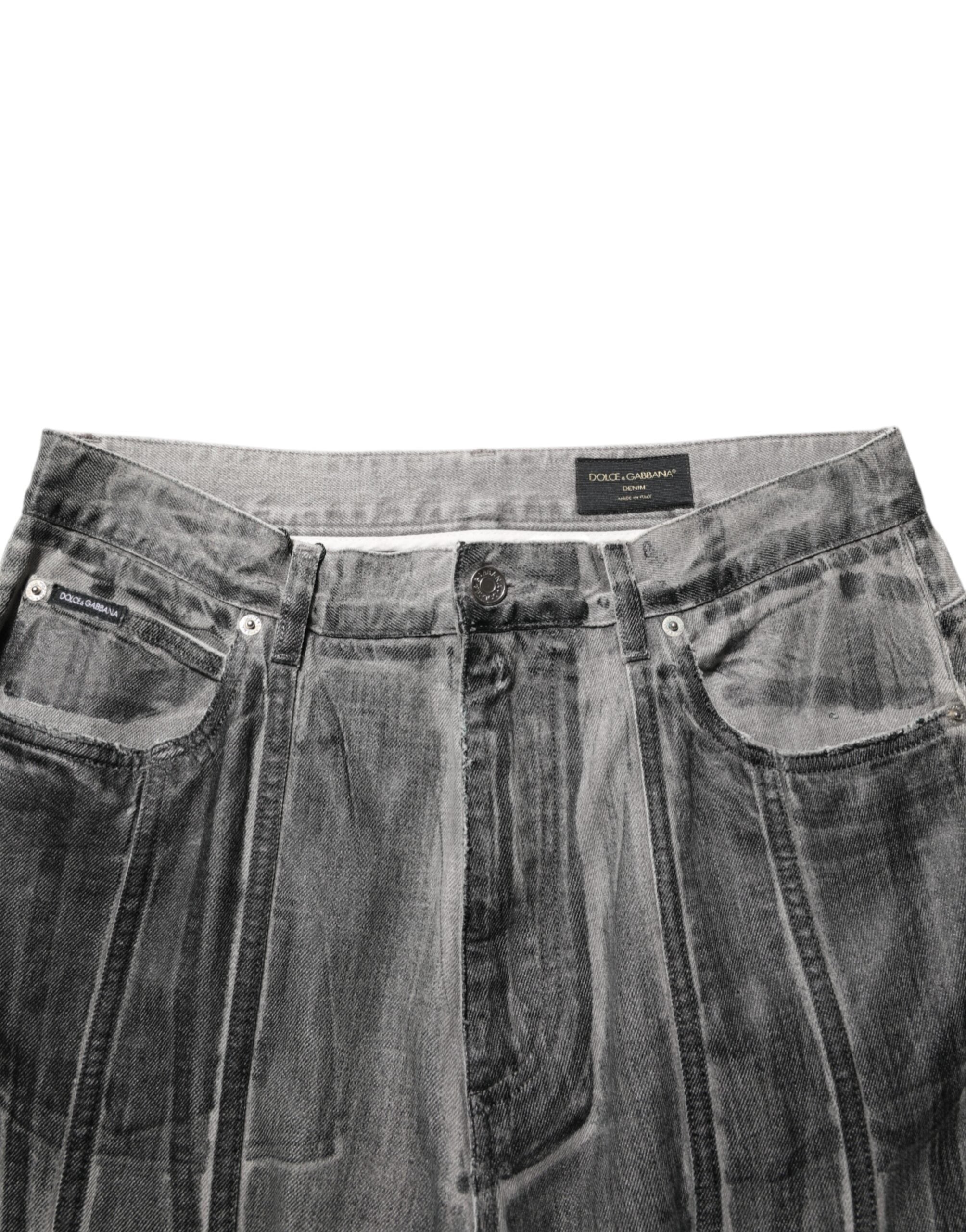 Pantalones vaqueros con estampado gráfico en gris y negro de Dolce & Gabbana-5