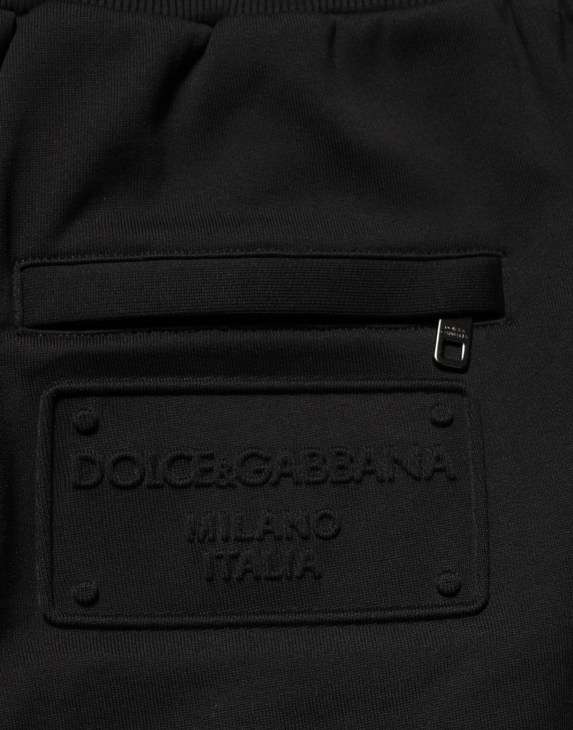 Dolce & Gabbana Black Cotton Logo Sweatpants with Drawstring-6