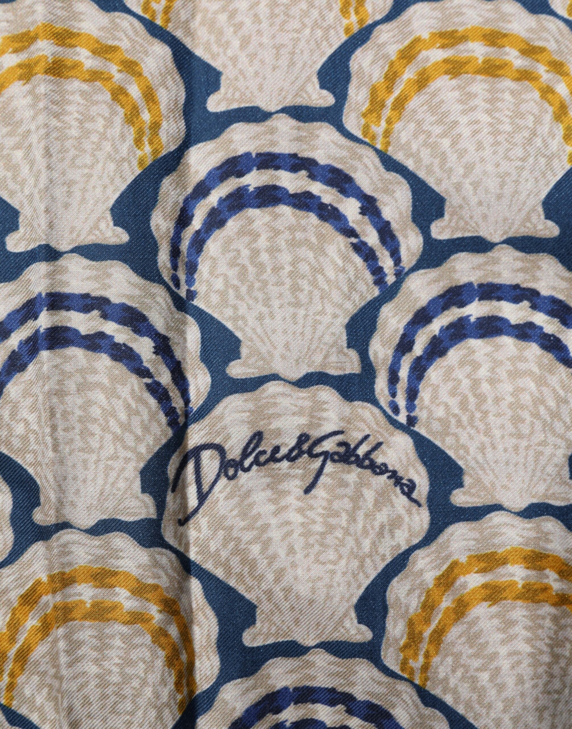 Dolce & Gabbana Cremefarbenes Hemd aus Baumwolle und Seide mit Muschelmuster auf Hawaii-8