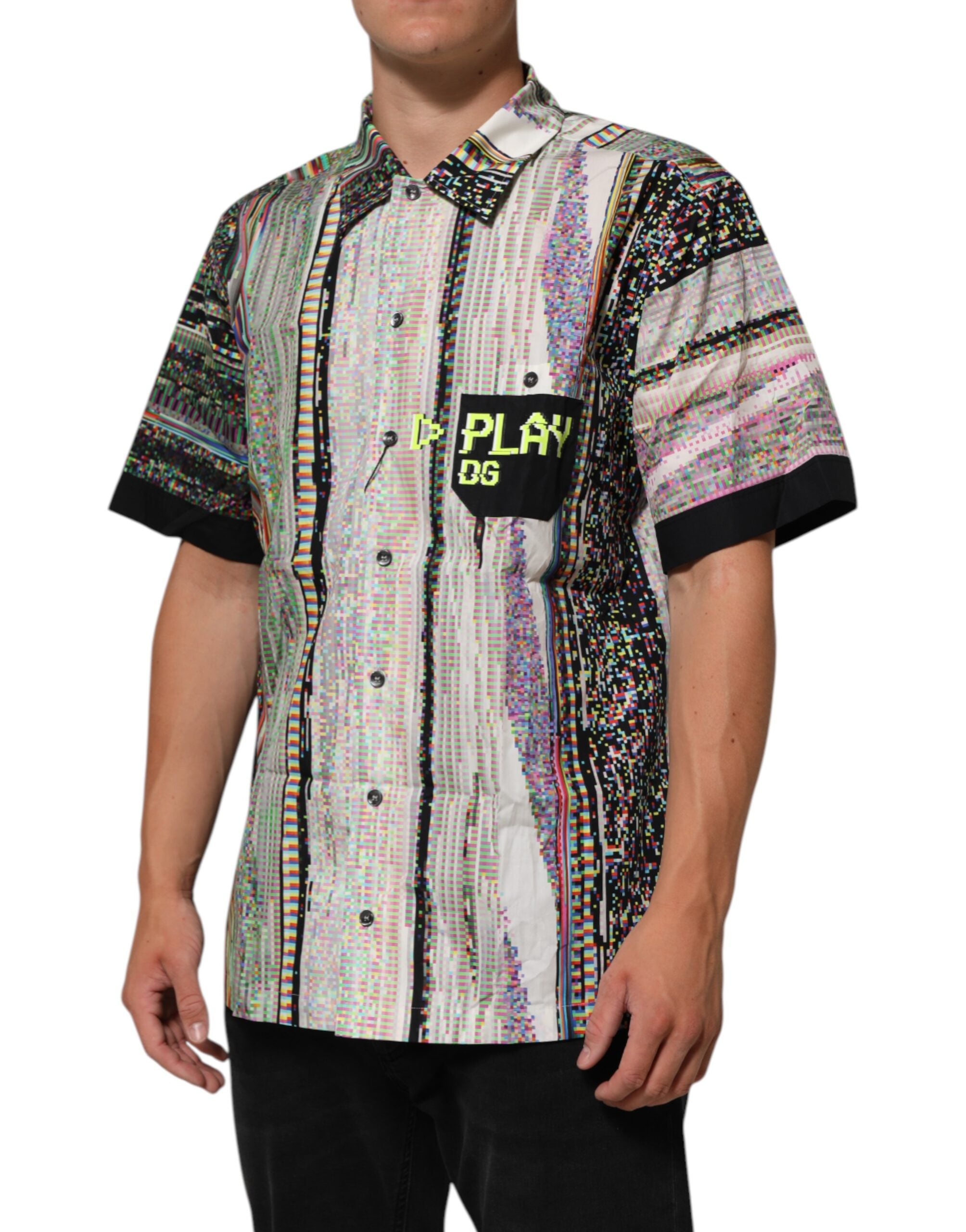 Dolce & Gabbana Multicolor Graphic Casual Shirt with Collar-3