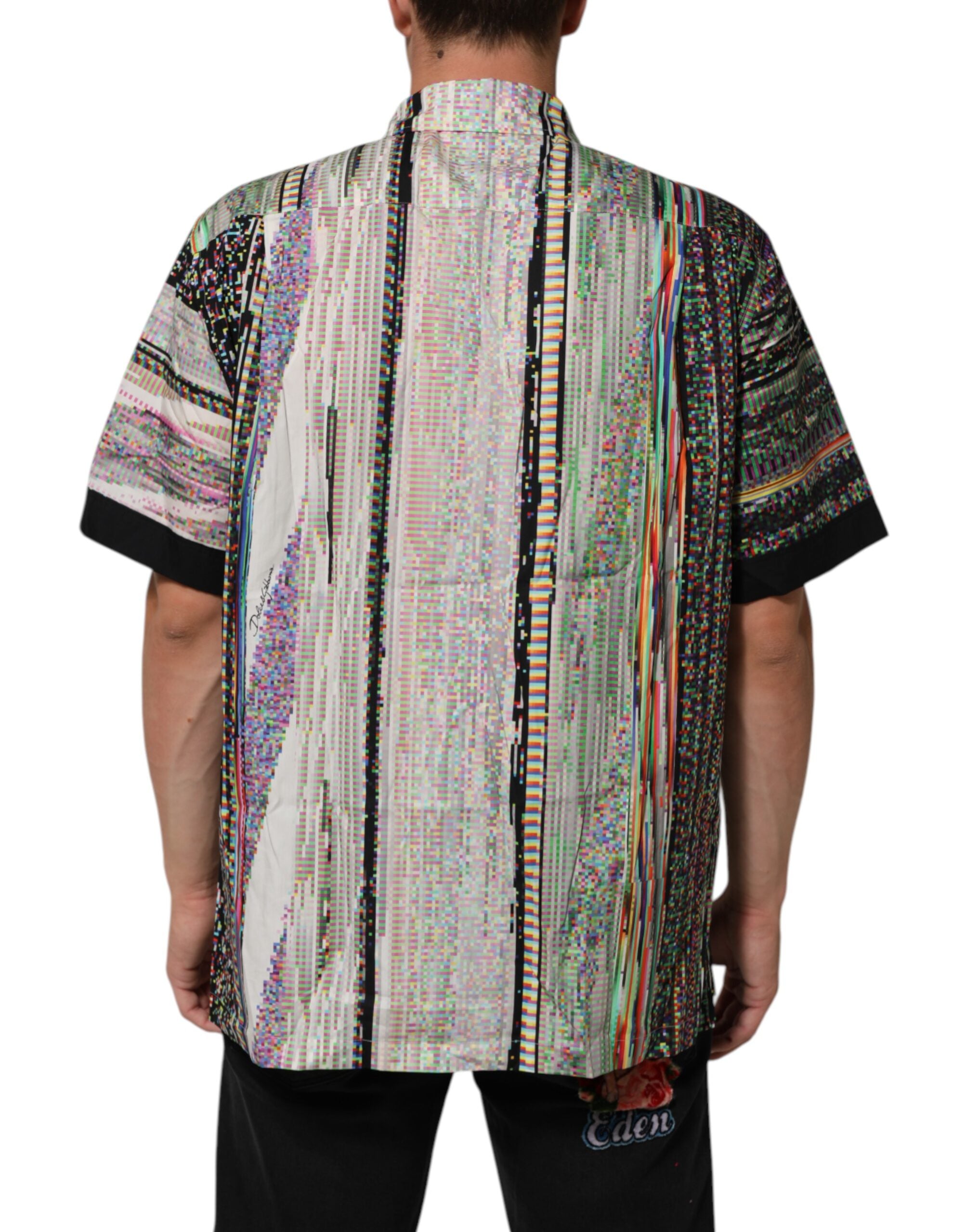 Dolce & Gabbana Multicolor Graphic Casual Shirt with Collar-4