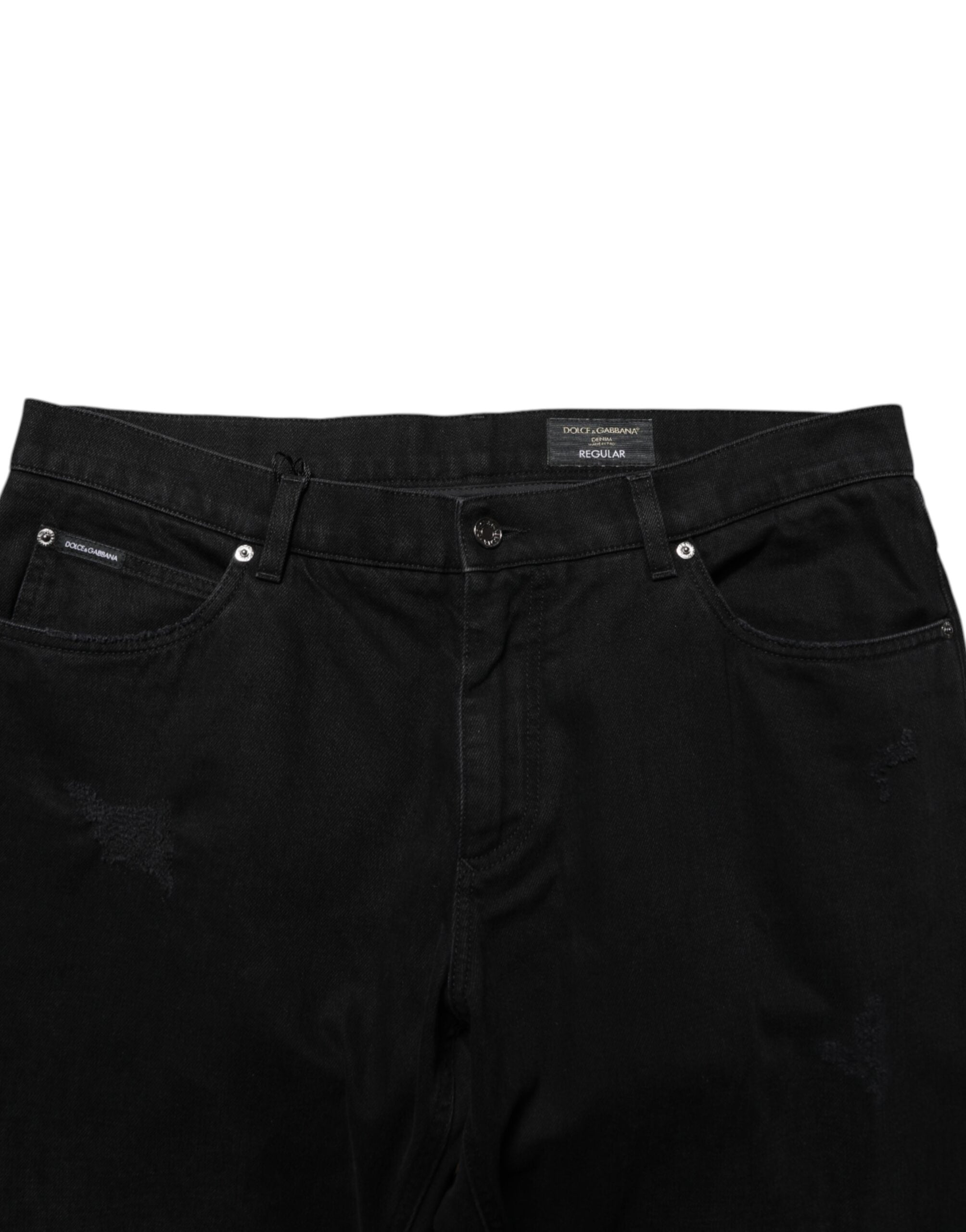 Dolce & Gabbana Black Cotton Regular Denim Men's Trousers Jeans-5