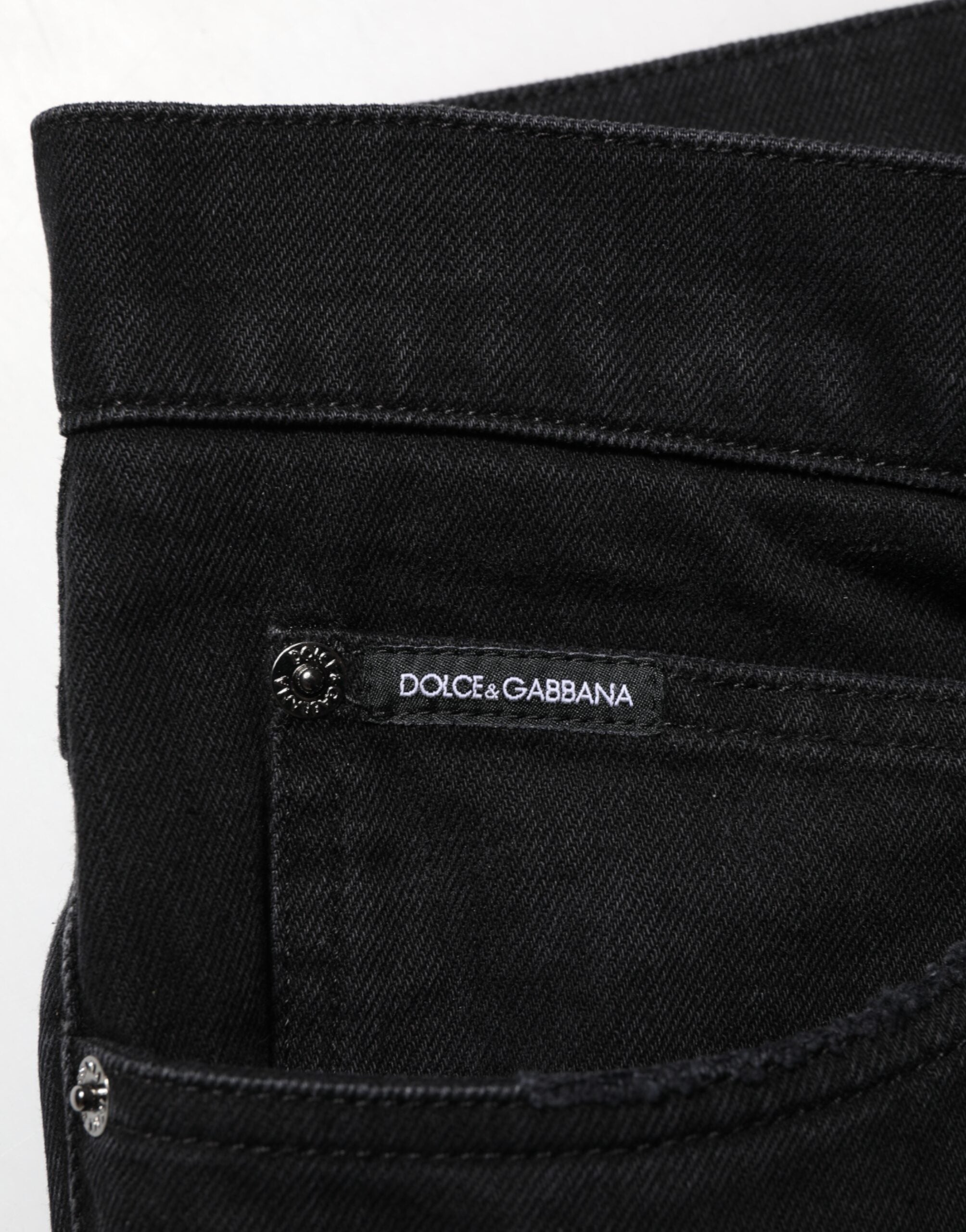 Dolce & Gabbana Black Cotton Regular Denim Men's Trousers Jeans-7