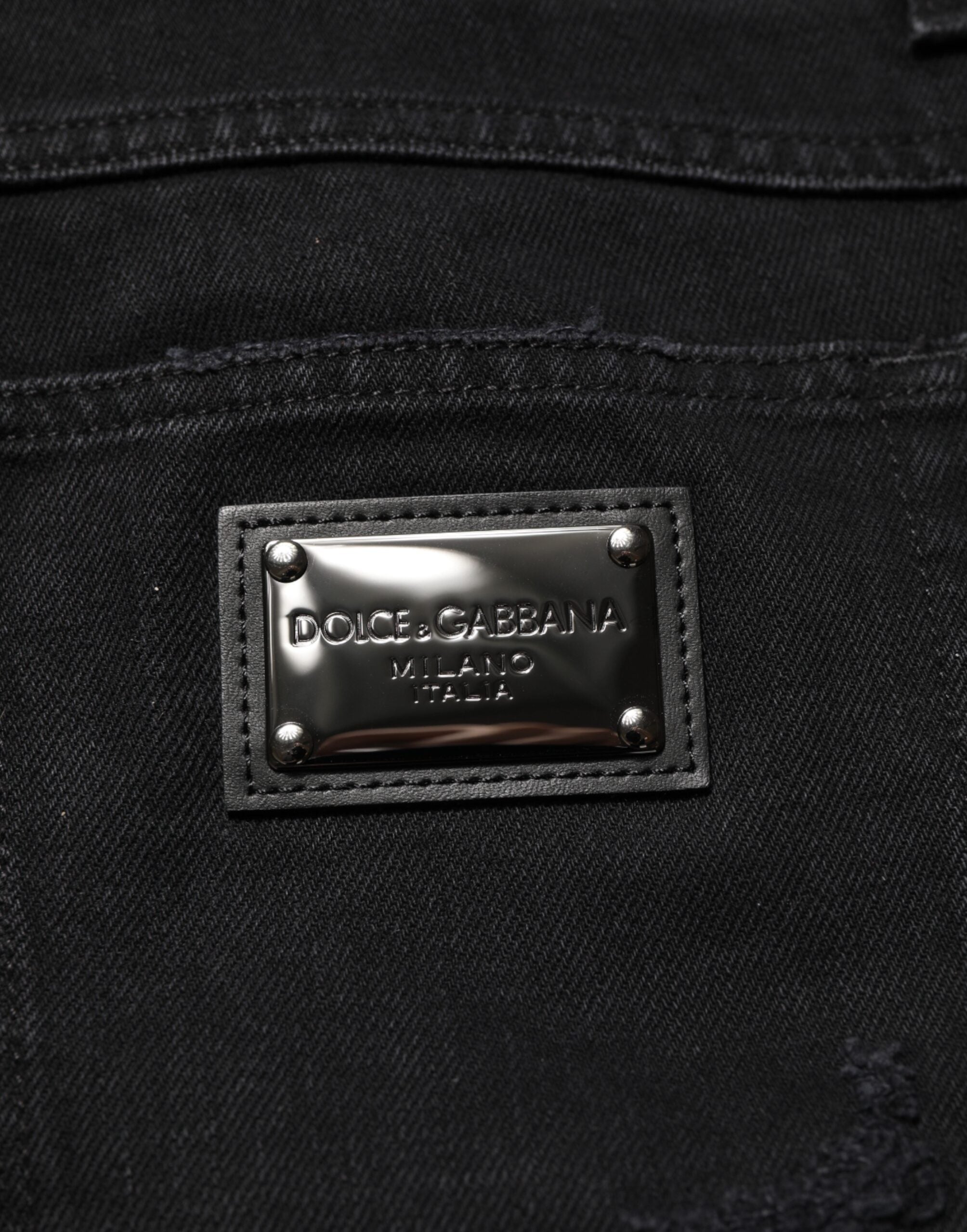 Dolce & Gabbana Black Cotton Regular Denim Men's Trousers Jeans-8