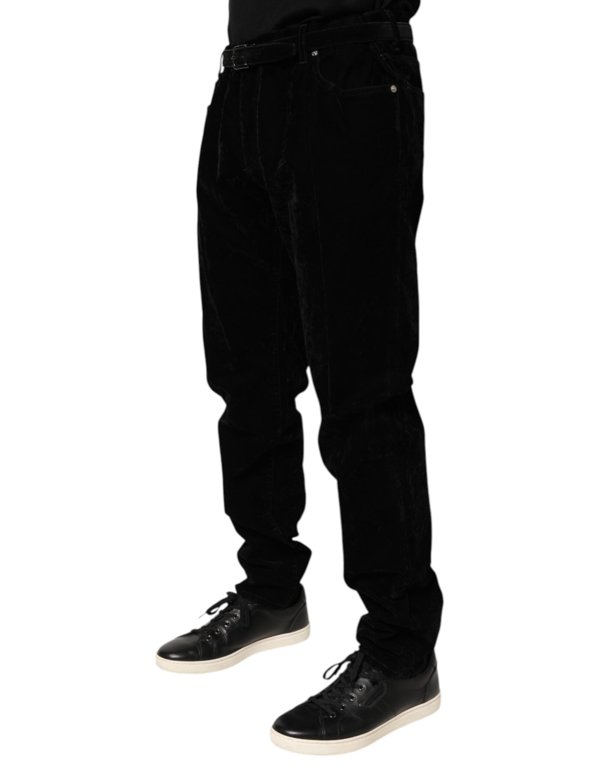 Dolce & Gabbana Black Slim Fit Denim Trousers in Cotton-3