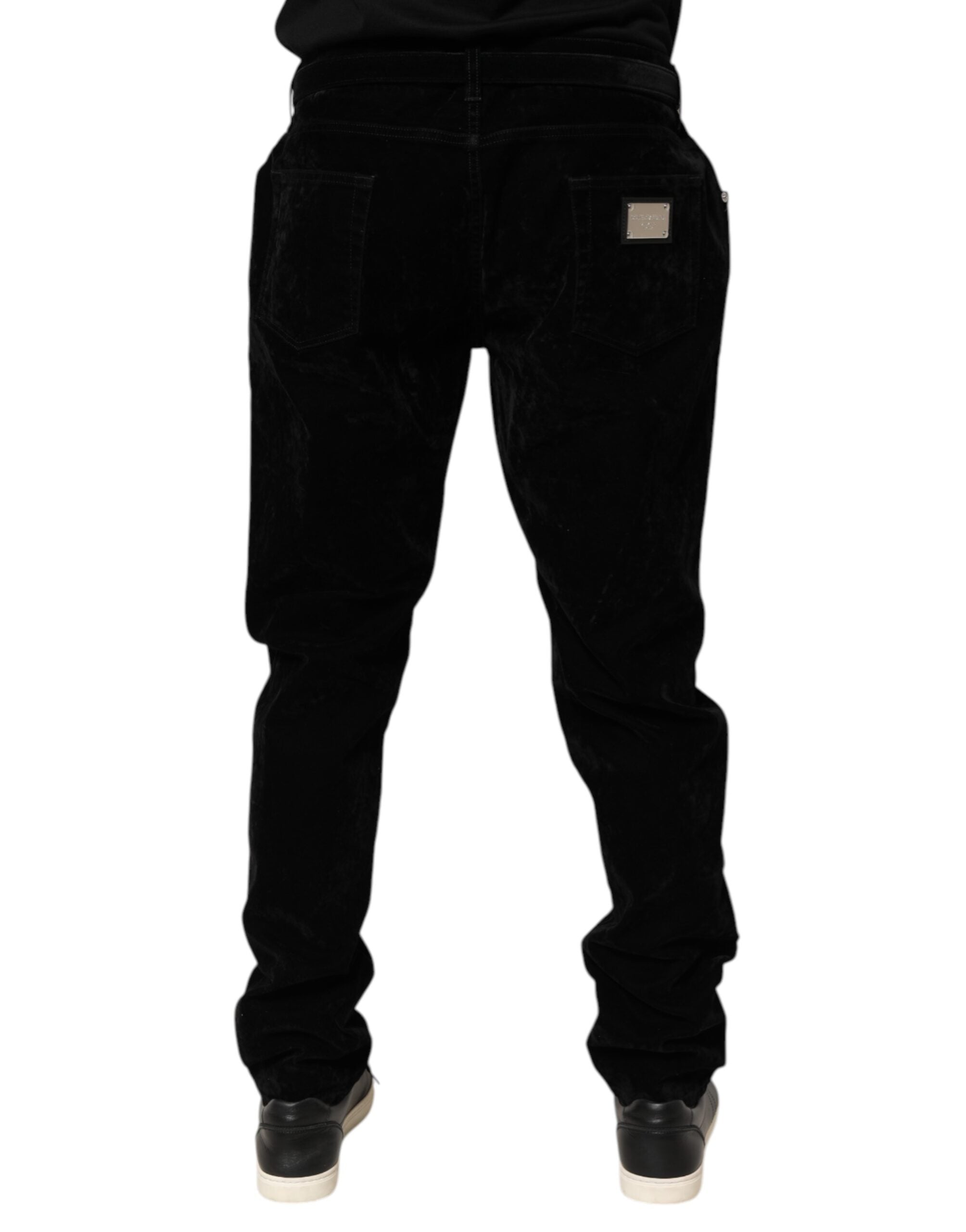 Dolce & Gabbana Black Slim Fit Denim Trousers in Cotton-4