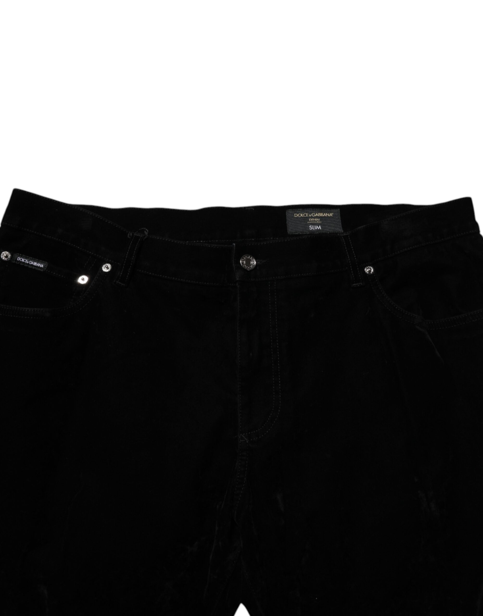 Dolce & Gabbana Black Slim Fit Denim Trousers in Cotton-5