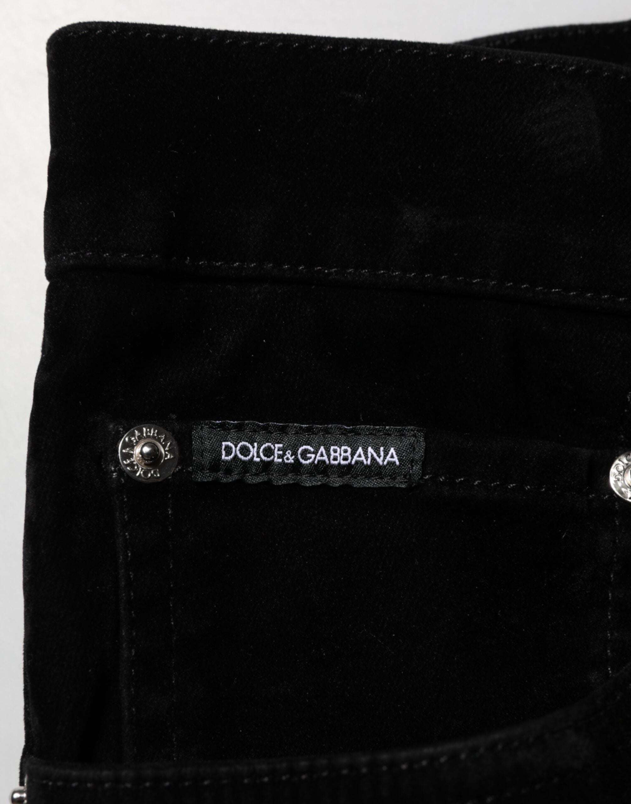 Dolce & Gabbana Black Slim Fit Denim Trousers in Cotton-6