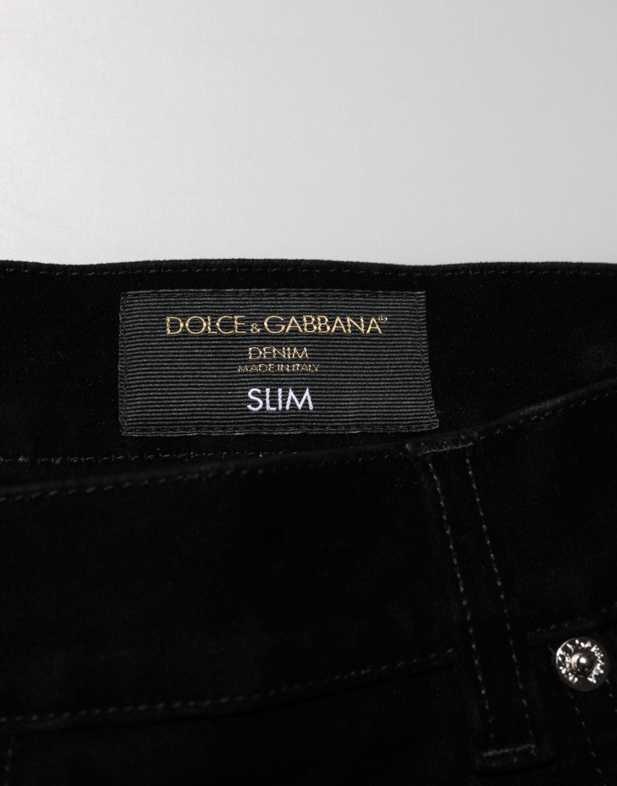 Dolce & Gabbana Black Slim Fit Denim Trousers in Cotton-7