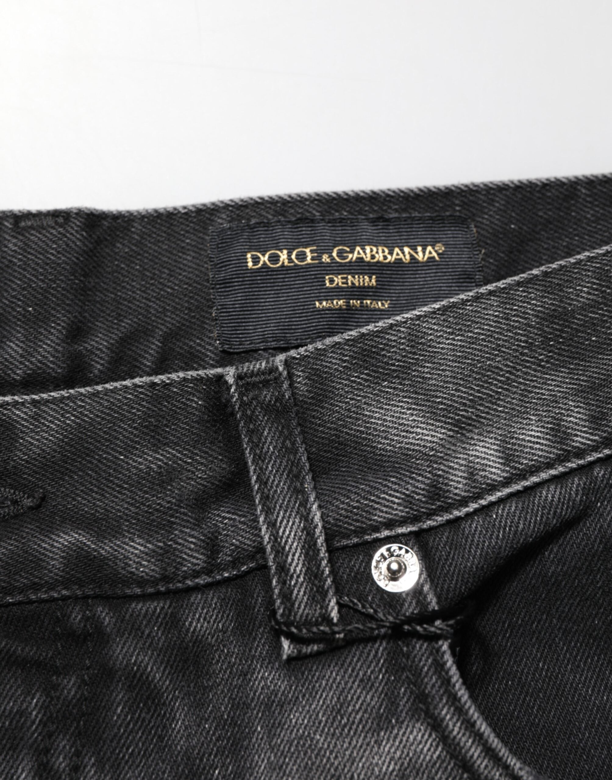 Vaqueros rectos con efecto mármol negro de Dolce & Gabbana para hombre-6