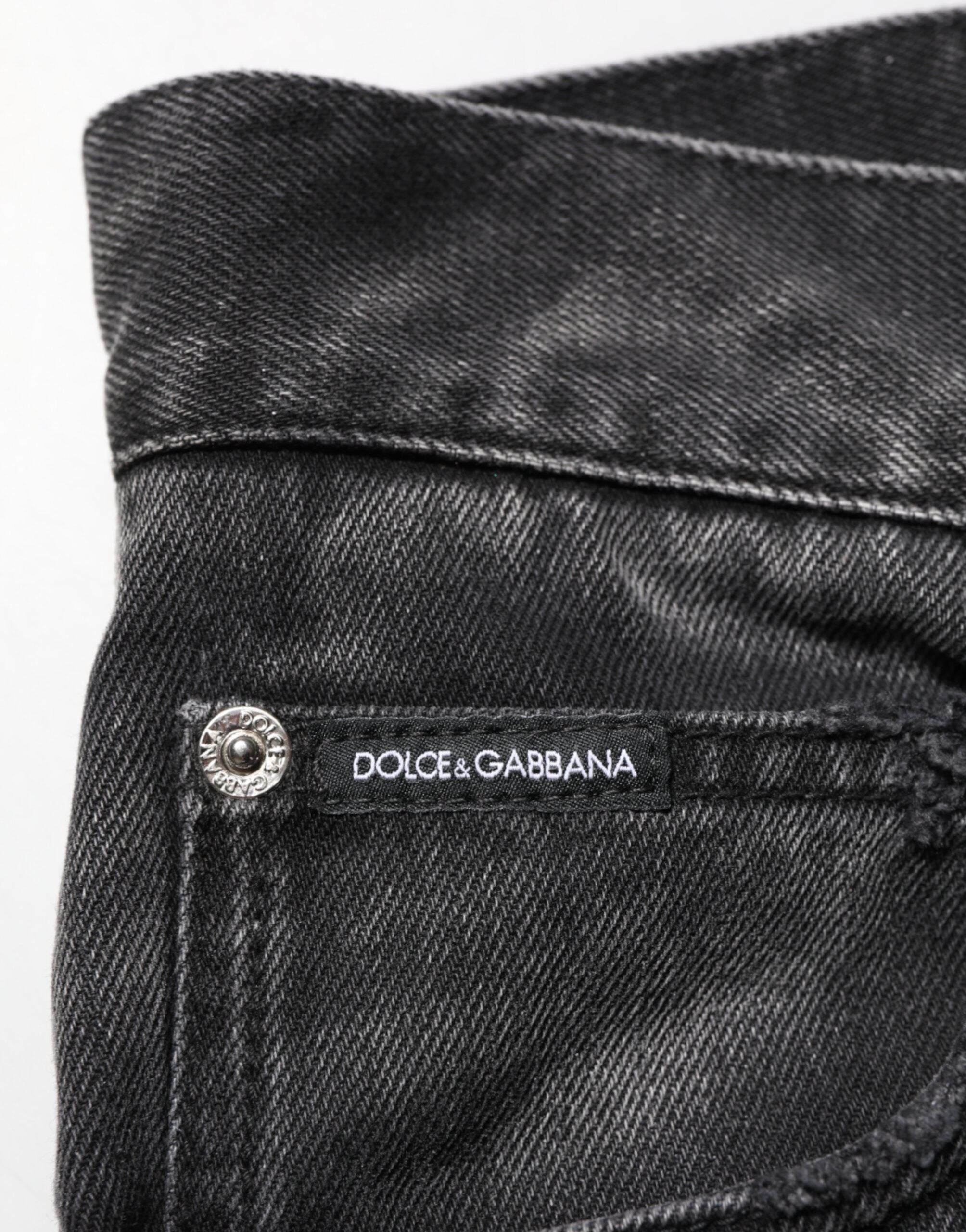 Vaqueros rectos con efecto mármol negro de Dolce & Gabbana para hombre-7
