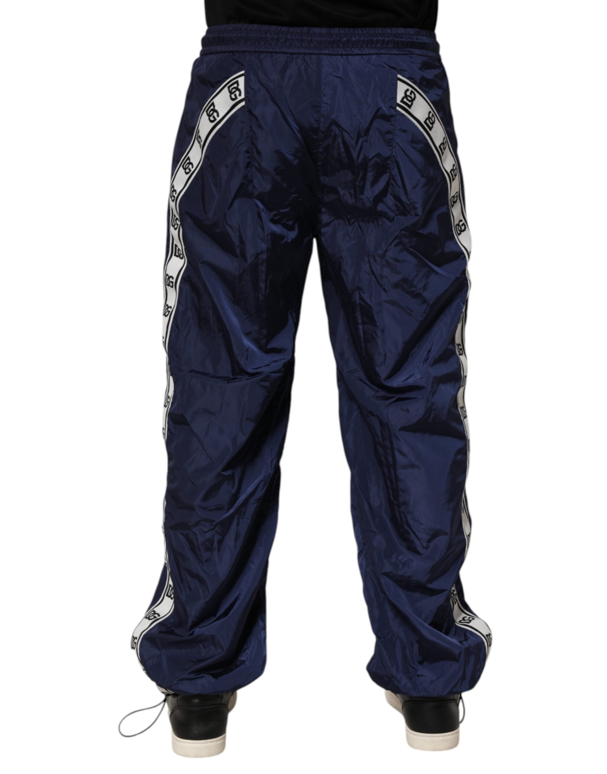 Dolce & Gabbana Blaue Nylon-Jogger-Sweatpants gerade Hose-4