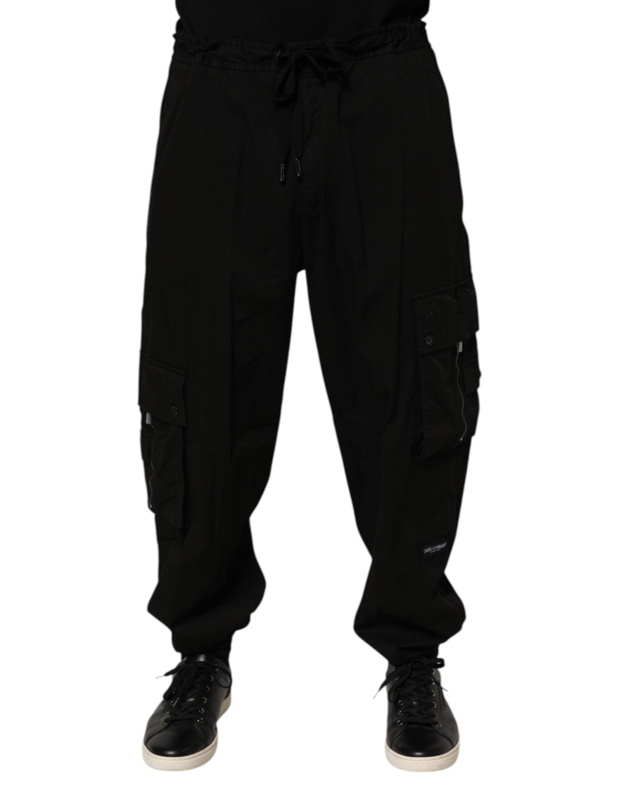 Dolce & Gabbana Black Cotton Cargo Jogger Sweatpants-1