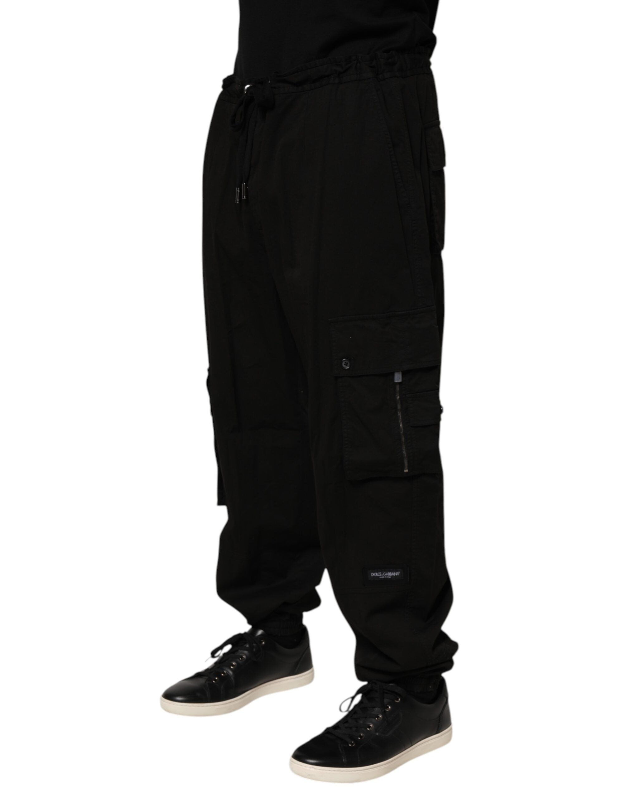 Dolce & Gabbana Black Cotton Cargo Jogger Sweatpants-3