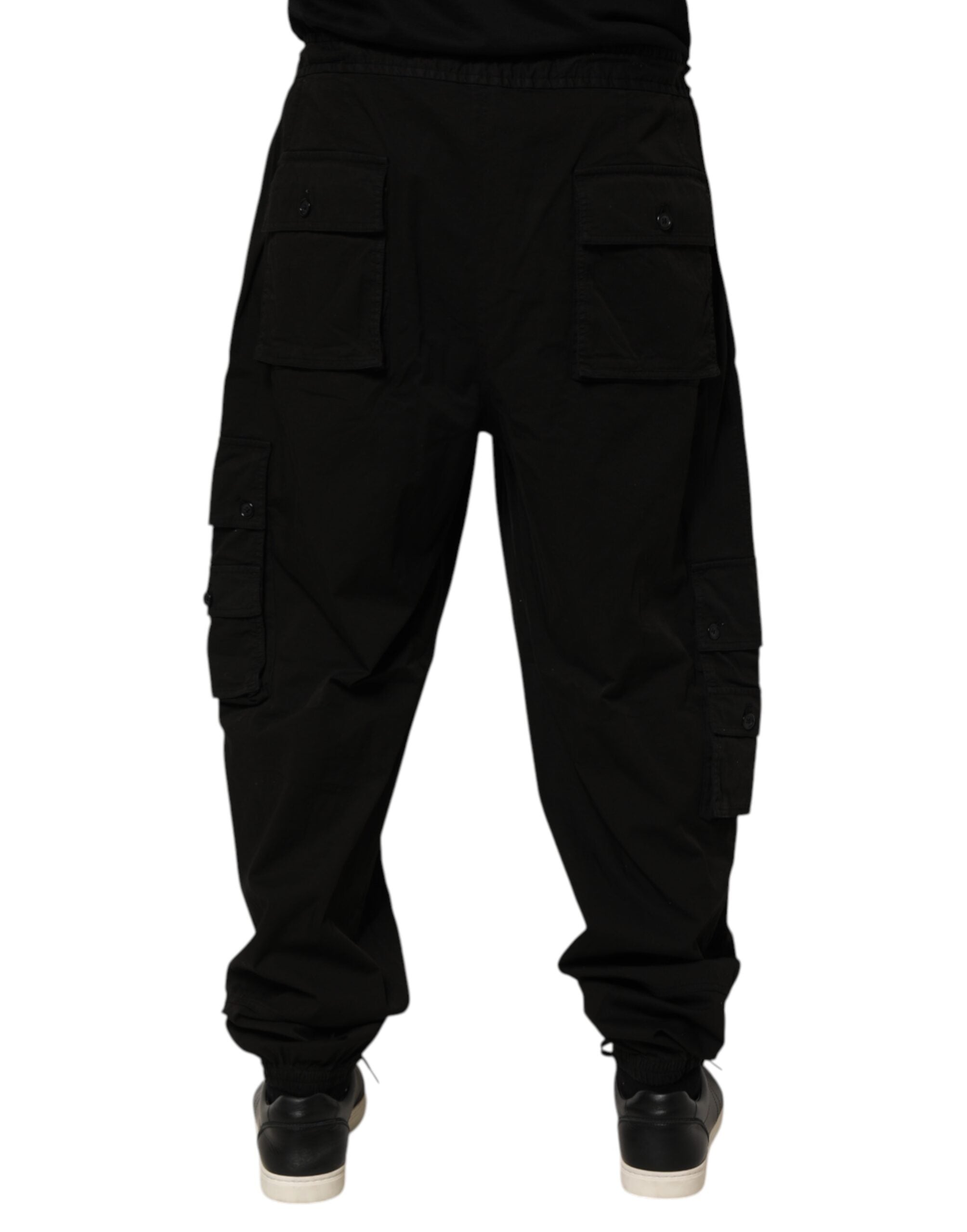 Dolce & Gabbana Black Cotton Cargo Jogger Sweatpants-4