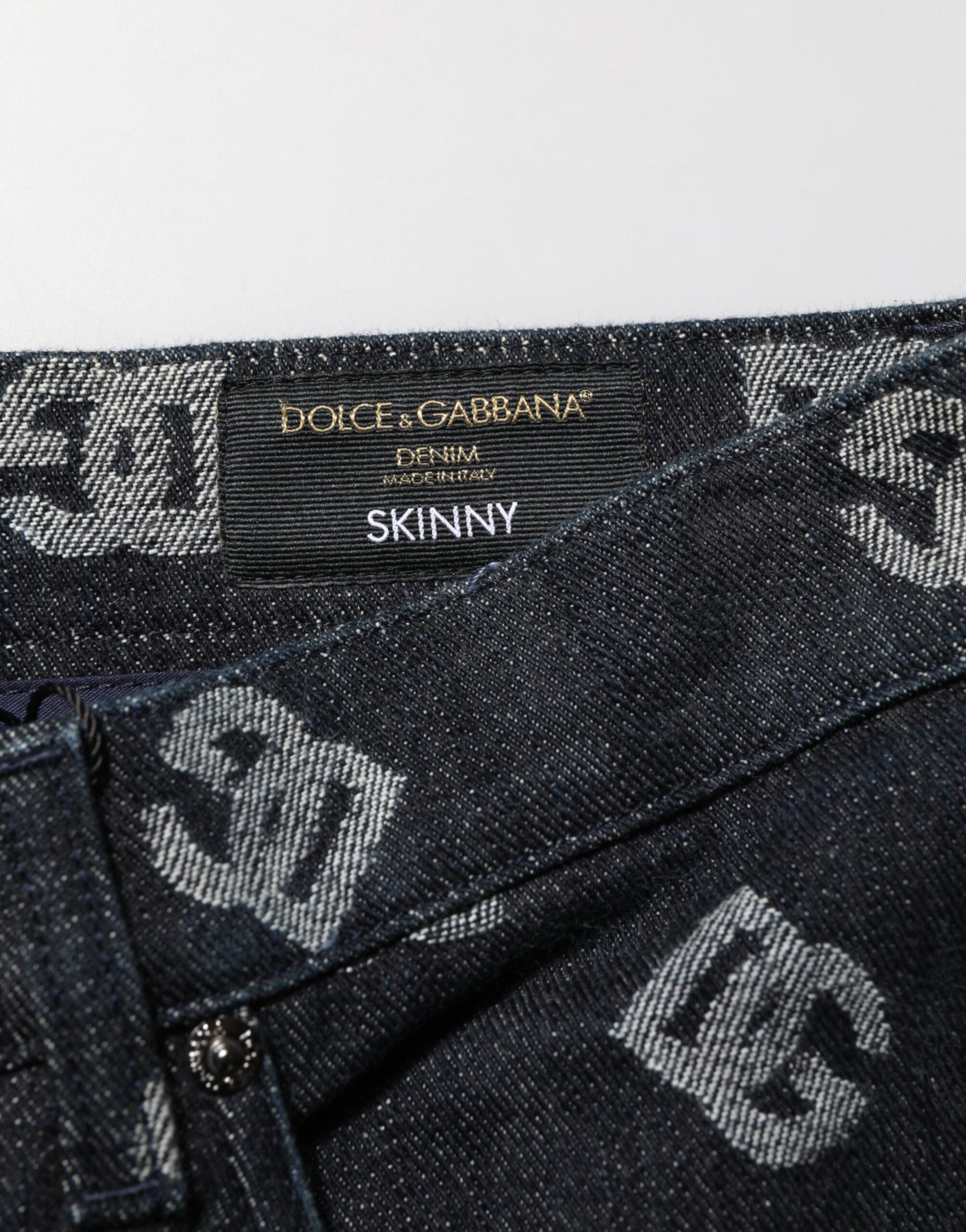 Dolce & Gabbana Black DG Monogram Cotton Skinny Denim Jeans-6