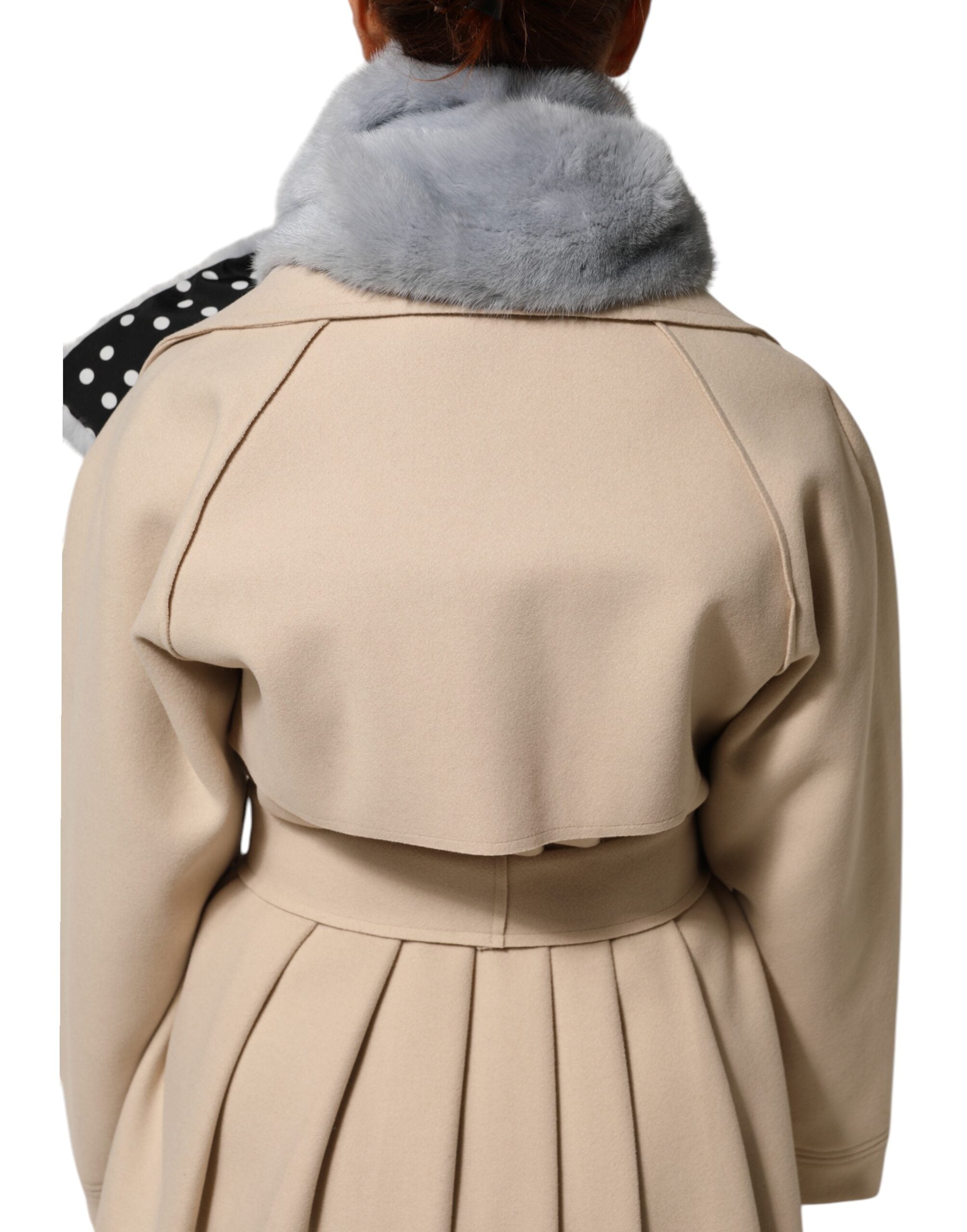 Bufanda de cuello de piel de visón azul empolvado de Dolce & Gabbana-4