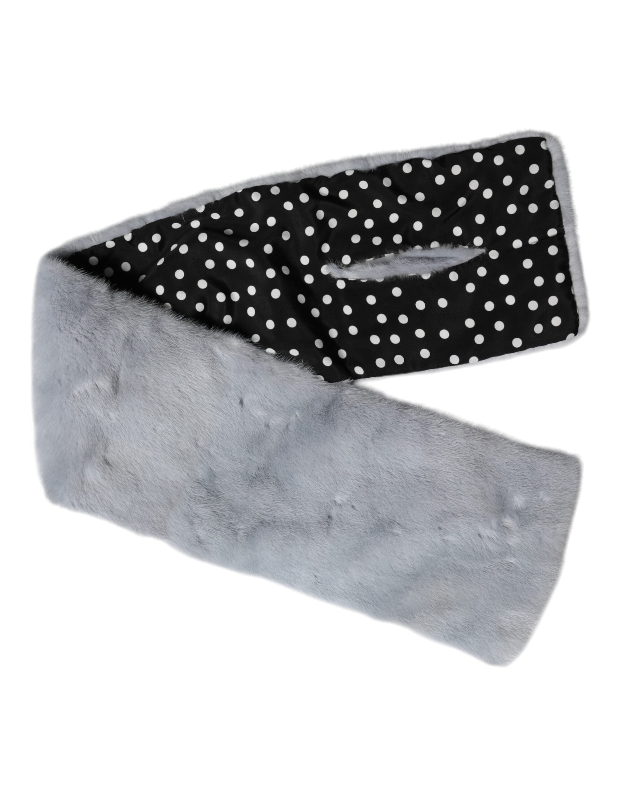Bufanda de cuello de piel de visón azul empolvado de Dolce & Gabbana-5