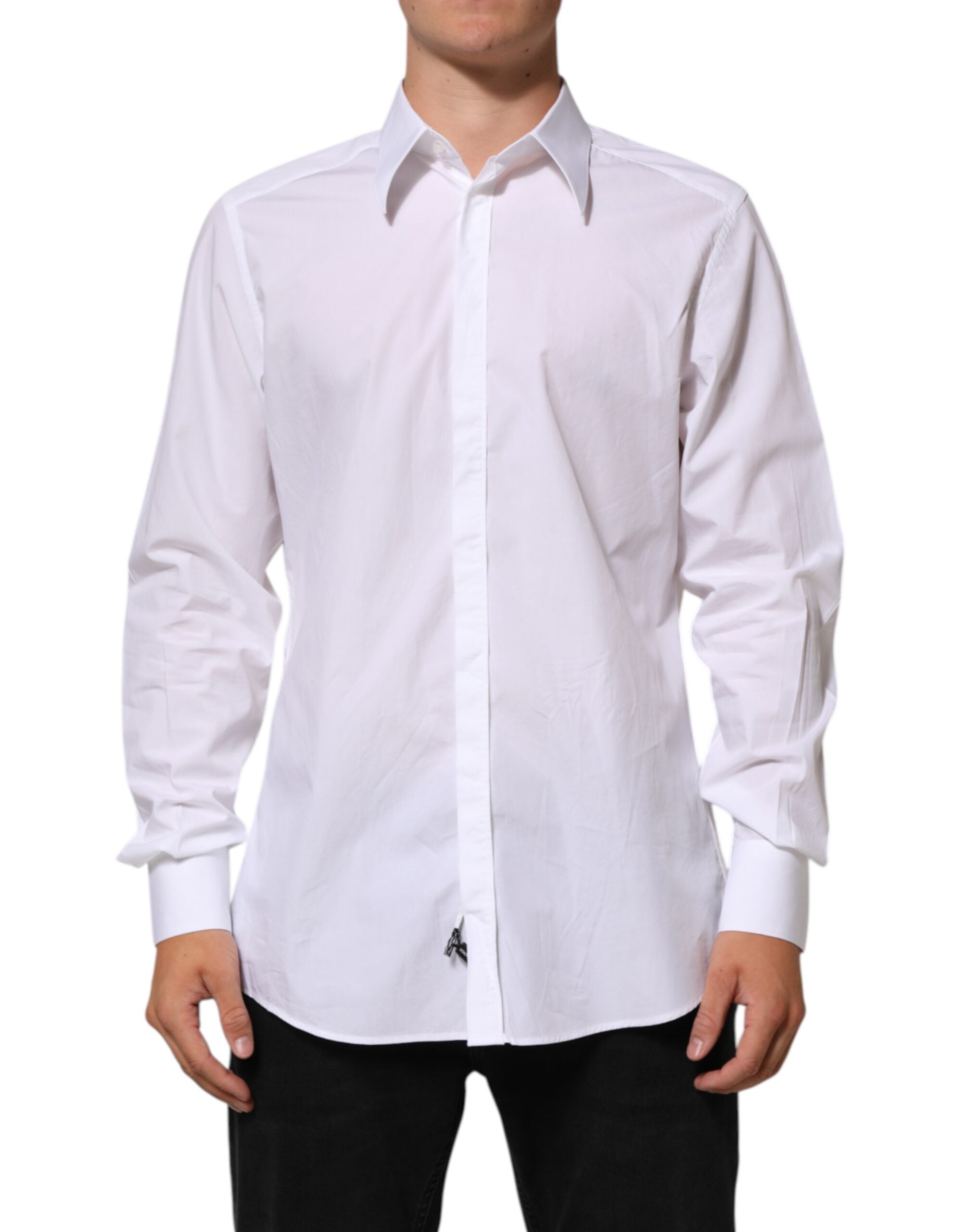 Dolce & Gabbana White Cotton Shirt MARTINI for Men Formal Dress Shirt-2