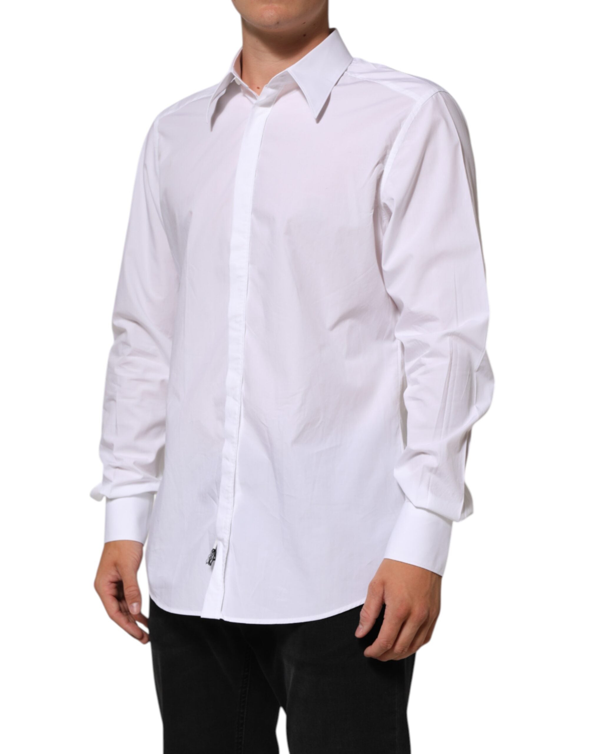 Dolce & Gabbana White Cotton Shirt MARTINI for Men Formal Dress Shirt-3