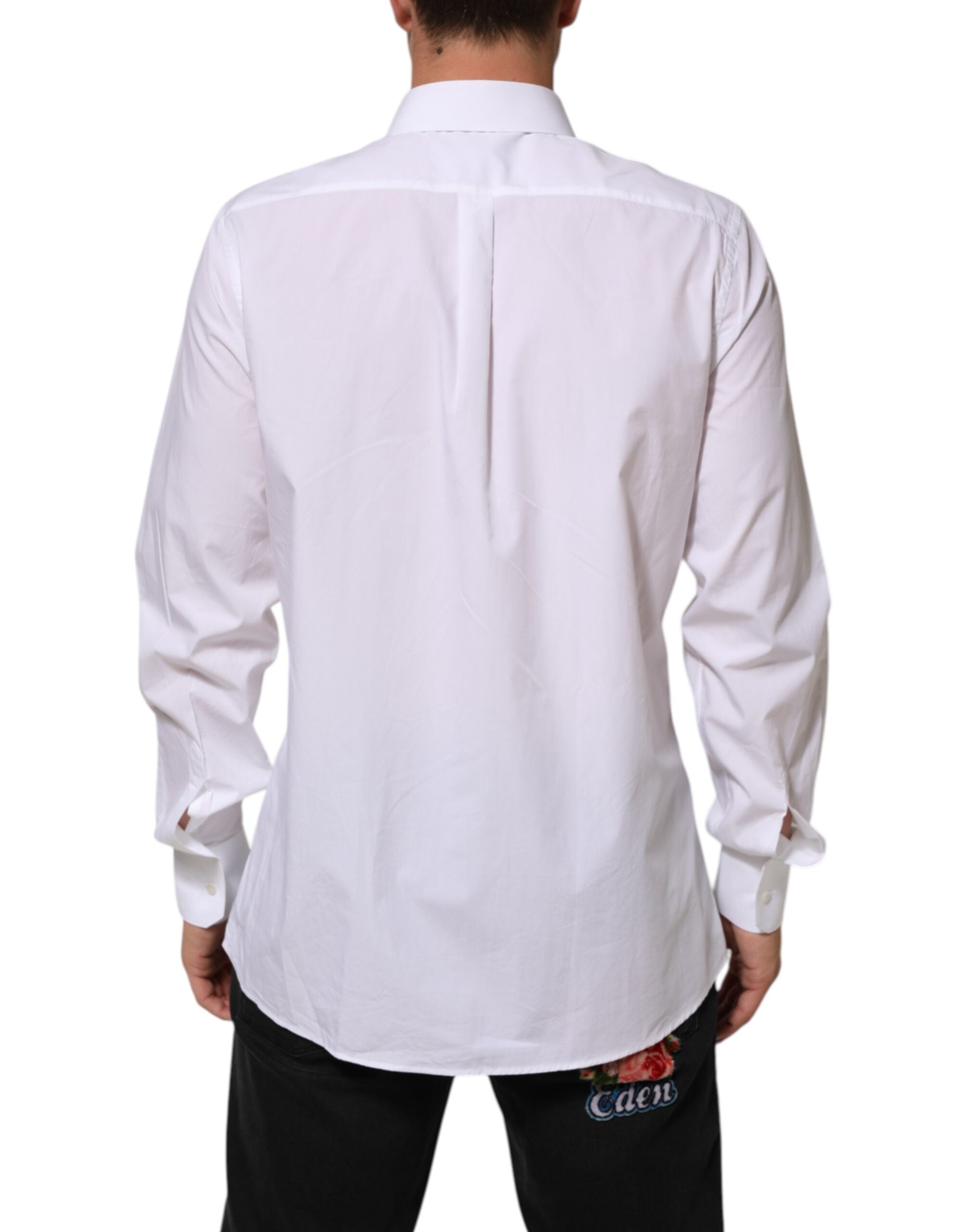 Dolce & Gabbana White Cotton Shirt MARTINI for Men Formal Dress Shirt-4
