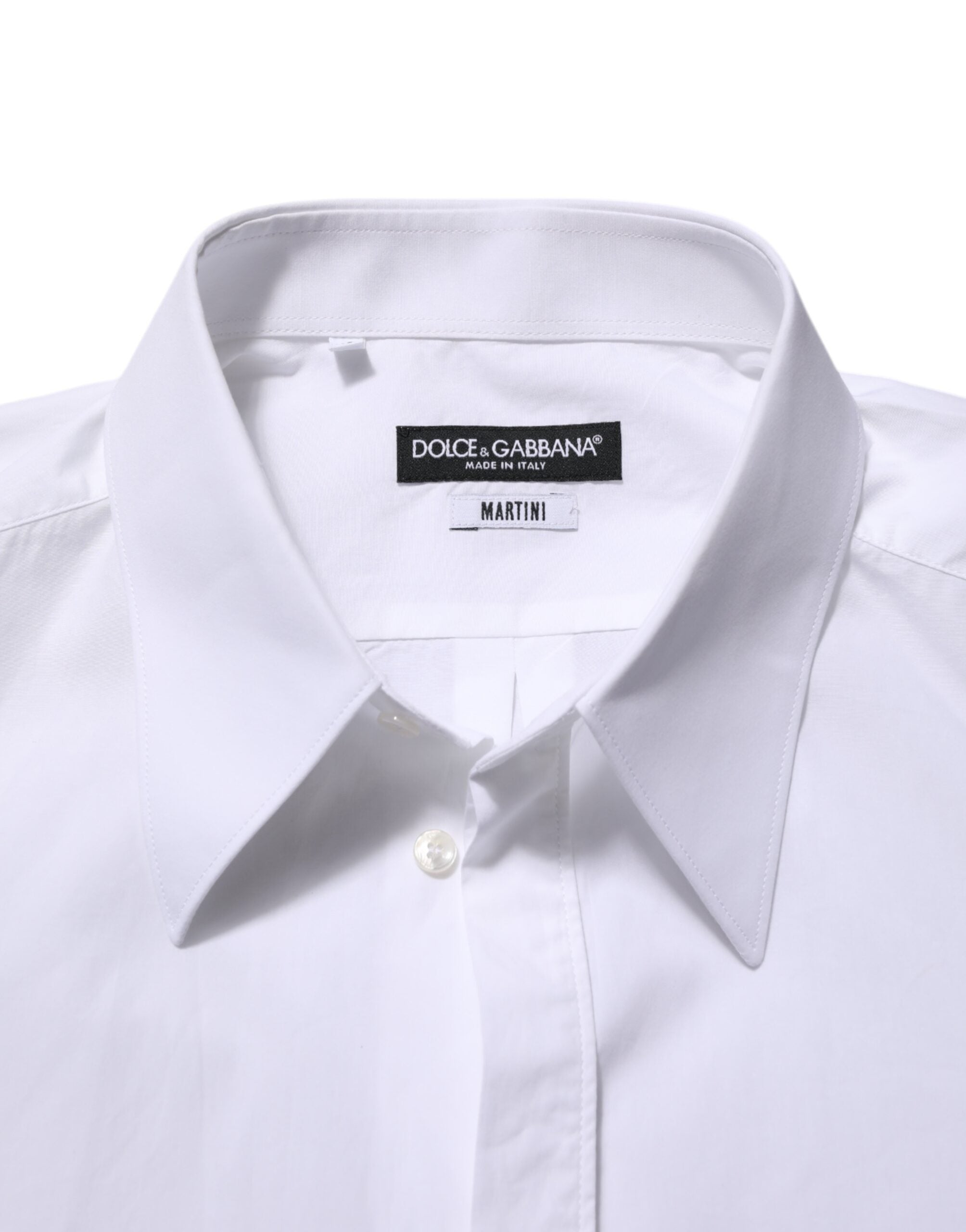 Dolce & Gabbana White Cotton Shirt MARTINI for Men Formal Dress Shirt-7