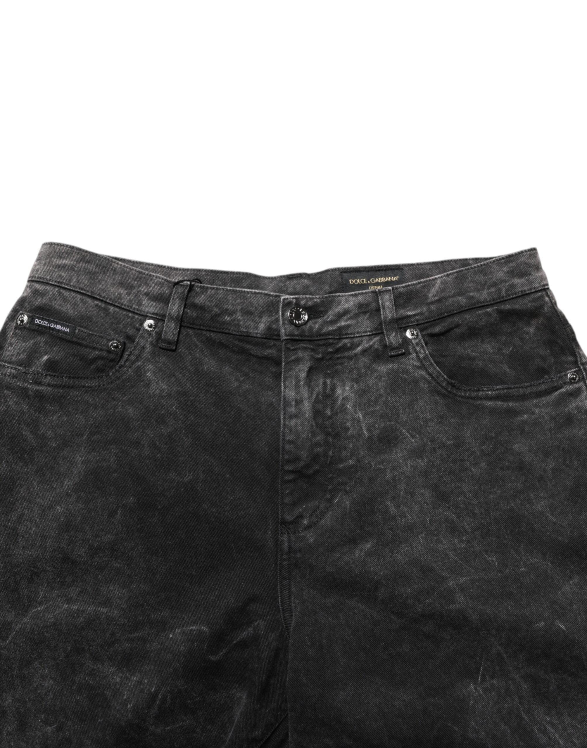 Bermudas vaqueras de cintura media de algodón negro de Dolce & Gabbana para hombre-5