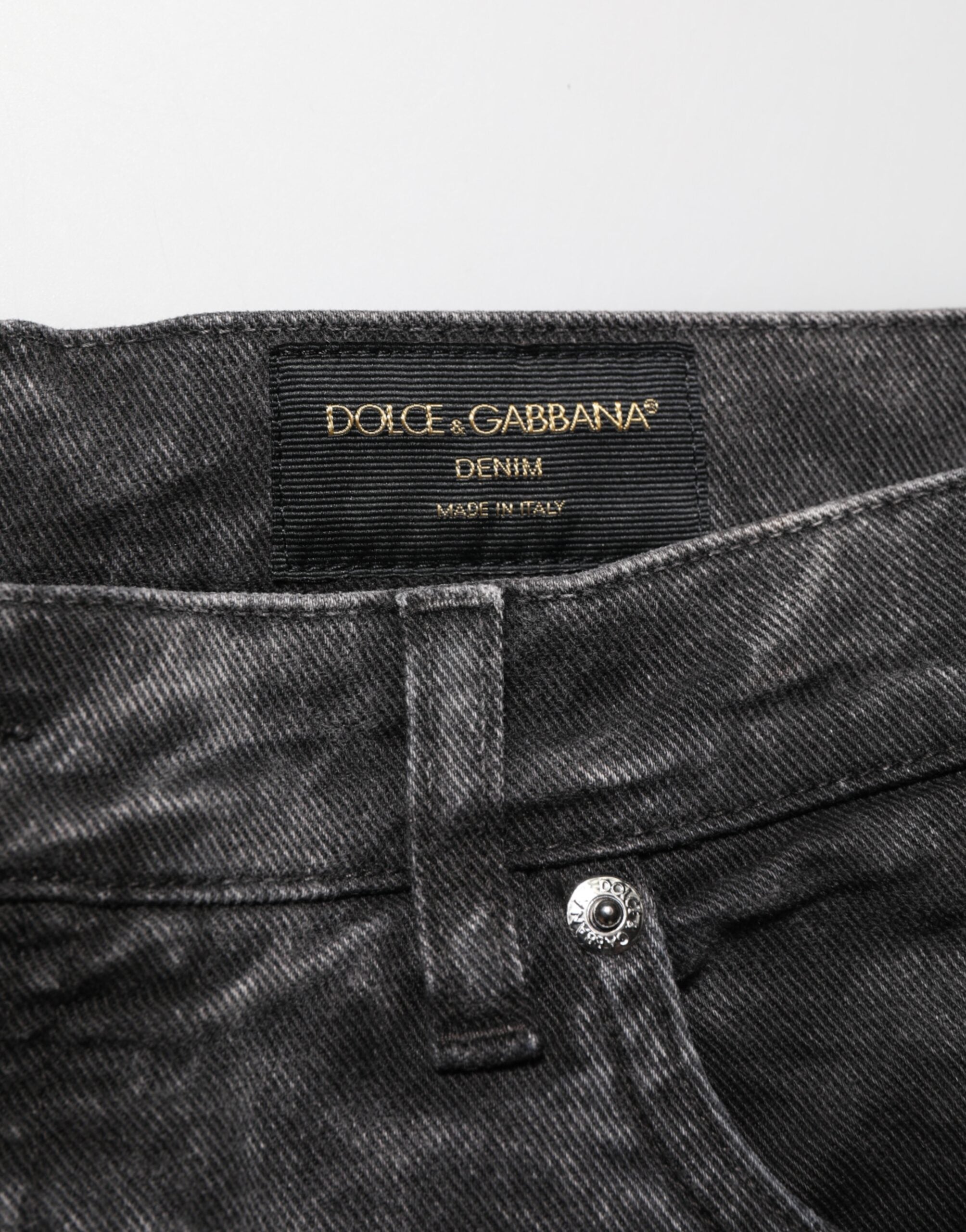 Bermudas vaqueras de cintura media de algodón negro de Dolce & Gabbana para hombre-7